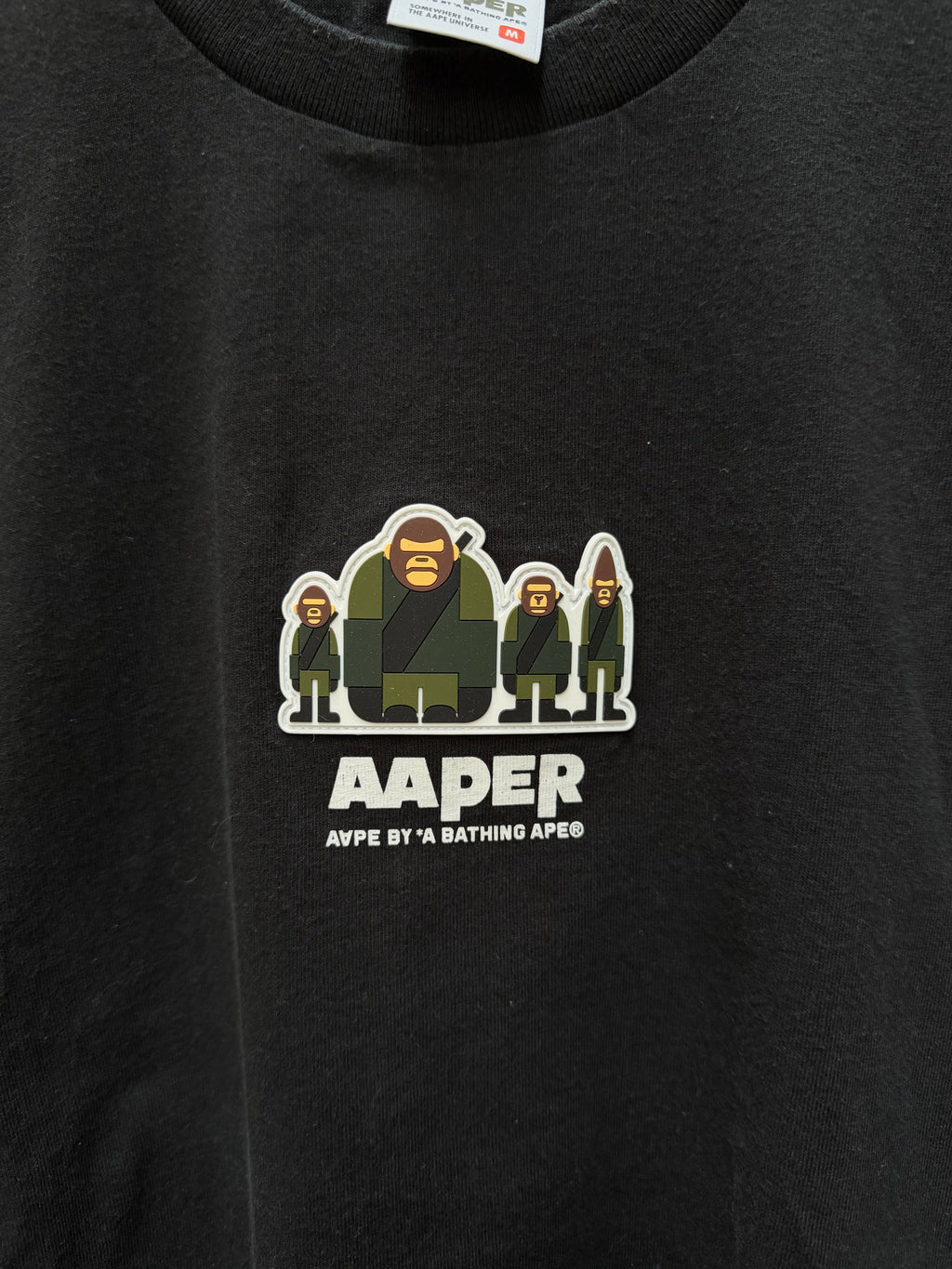A Bathing Ape Bape Aaper Tee Black - M (USED)