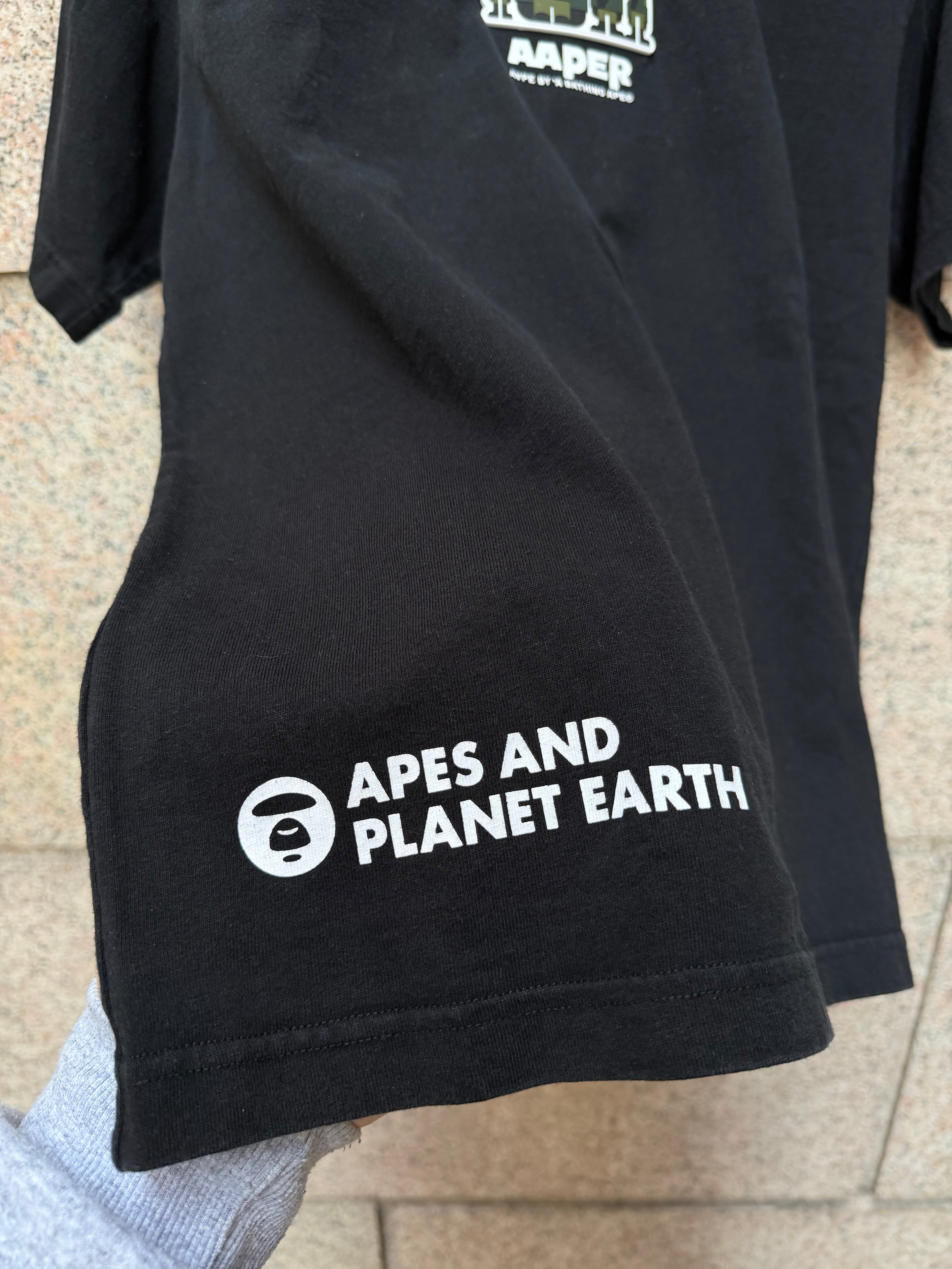 A Bathing Ape Bape Aaper Tee Black - M (USED)