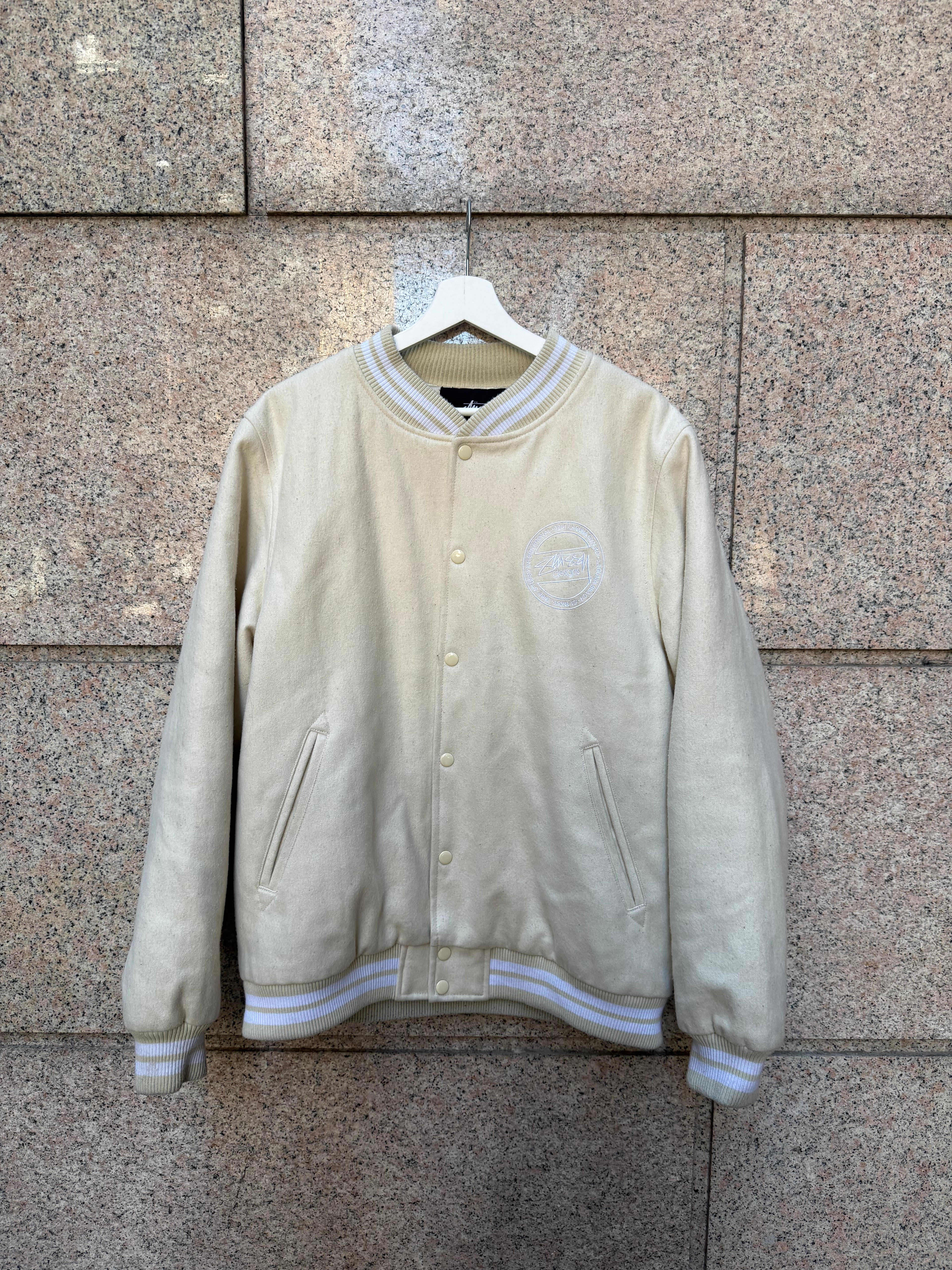 Stussy Varsity jacket Cream - L (USED)