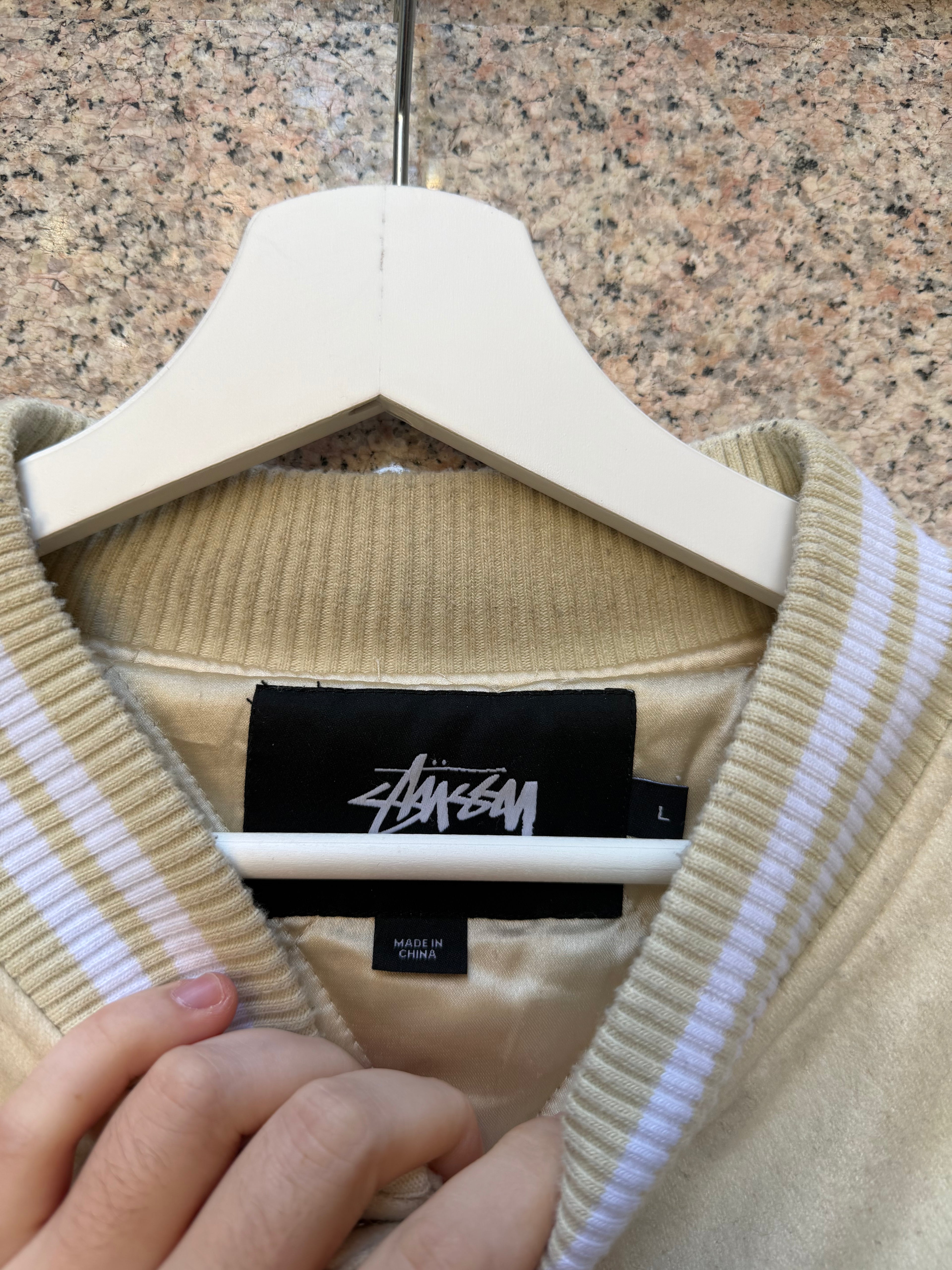Stussy Varsity jacket Cream - L (USED)
