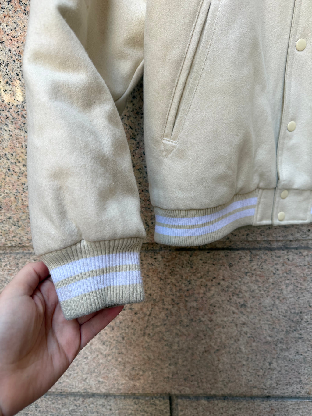 Stussy Varsity jacket Cream - L (USED)