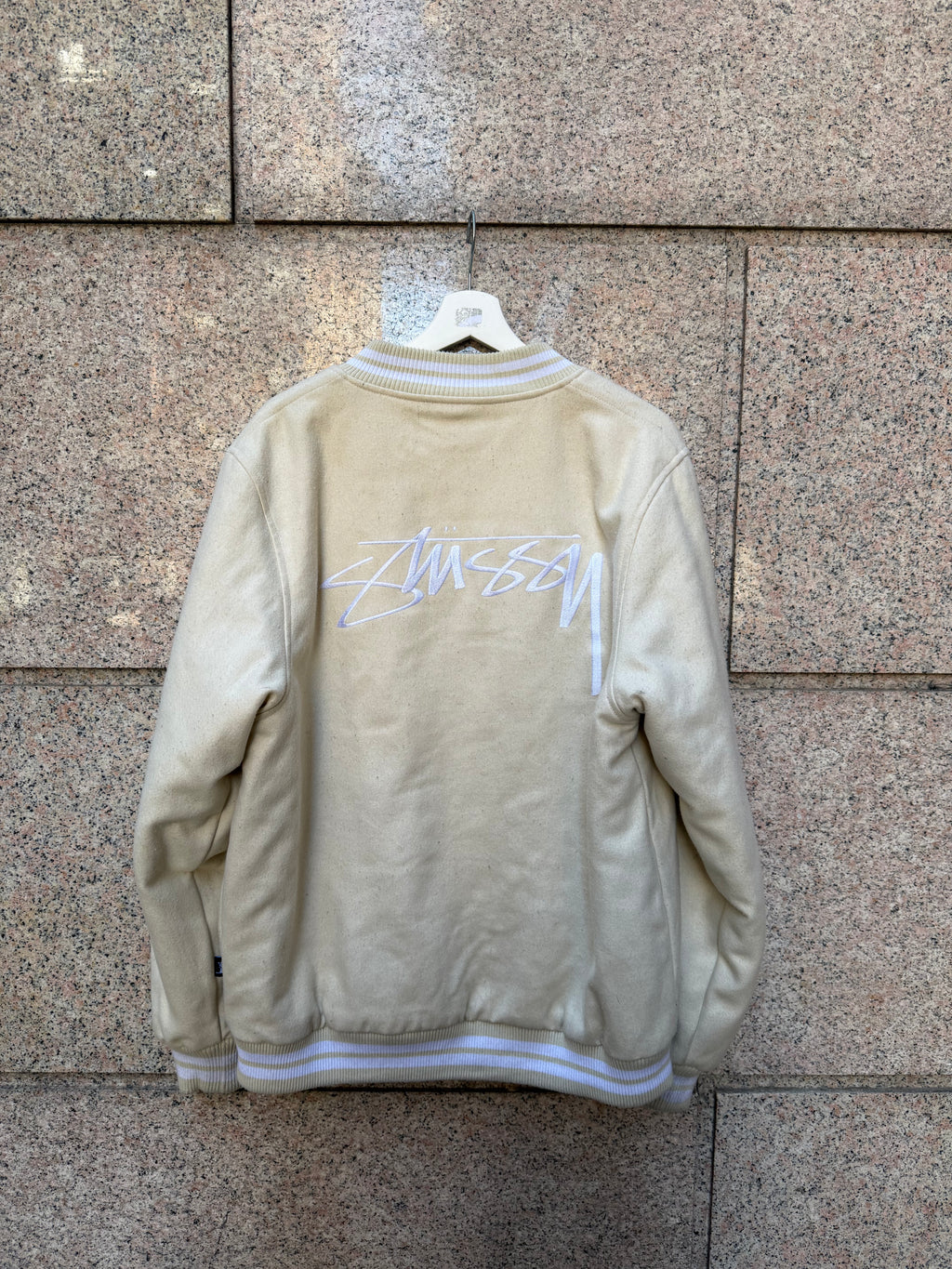 Stussy Varsity jacket Cream - L (USED)