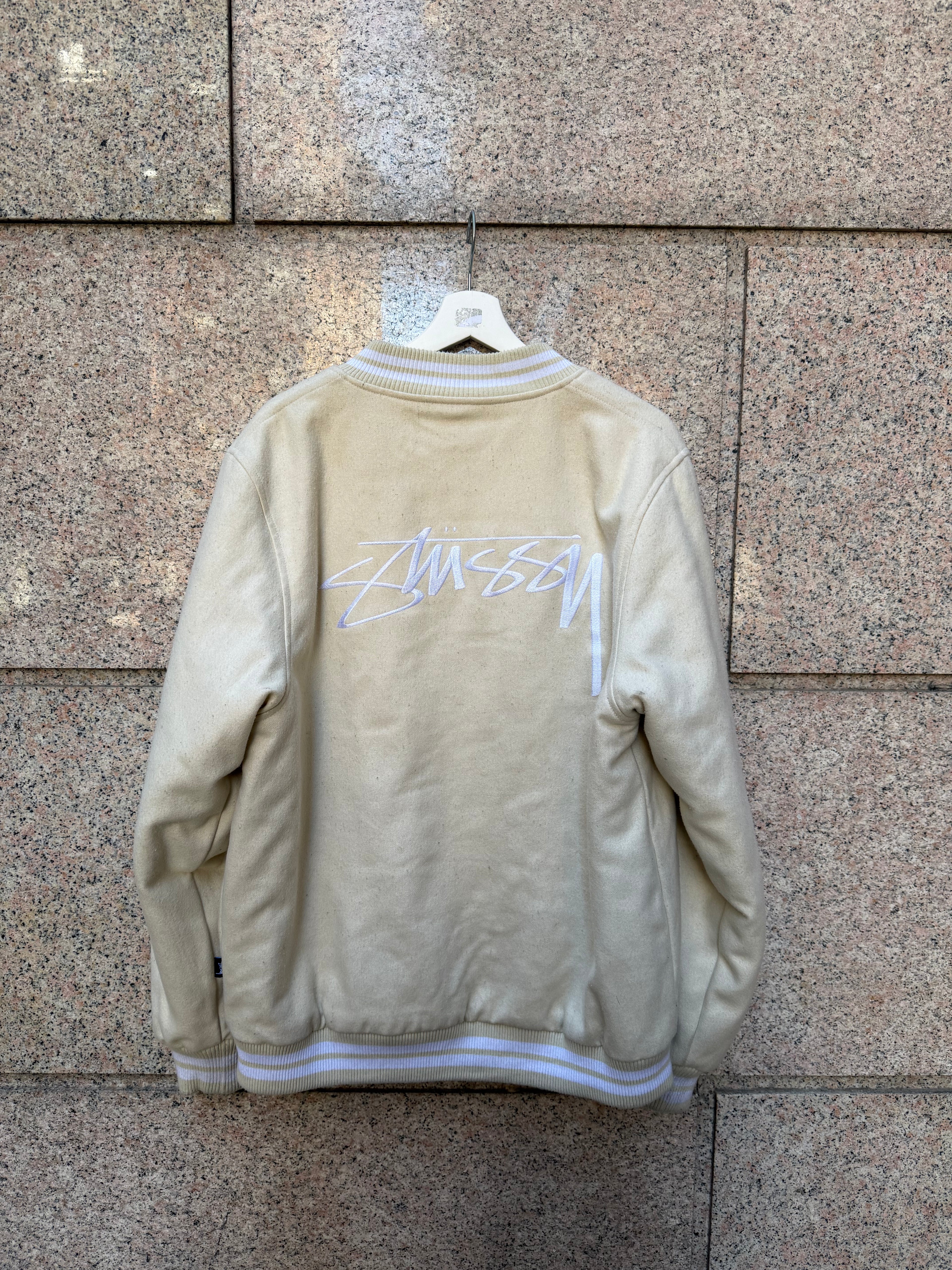 Stussy Varsity jacket Cream - L (USED)