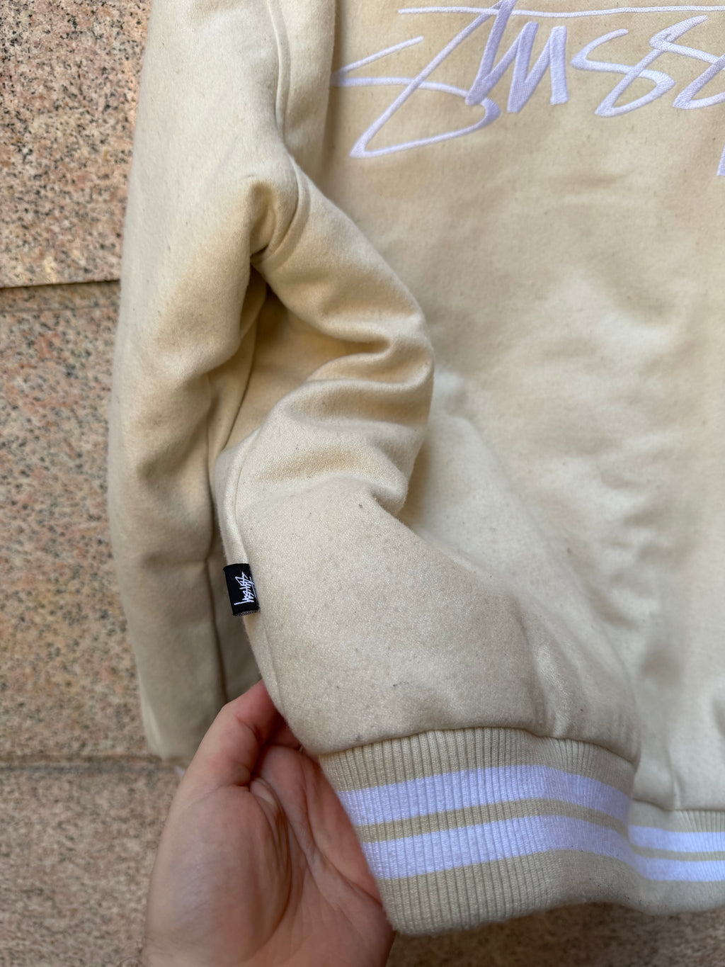 Stussy Varsity jacket Cream - L (USED)