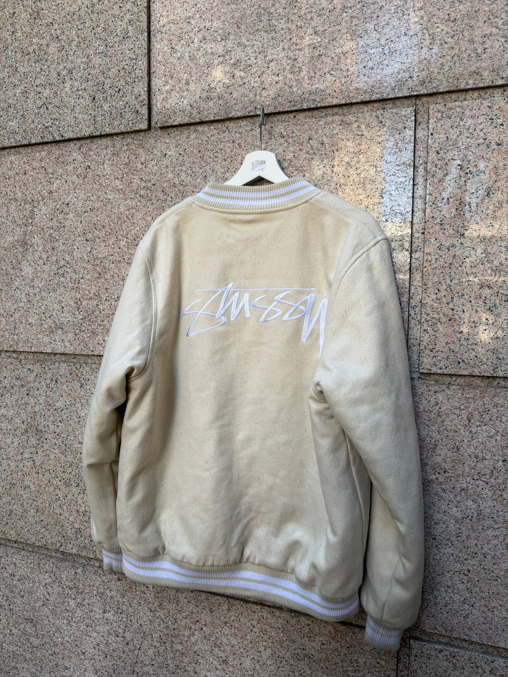 Stussy Varsity jacket Cream - L (USED)