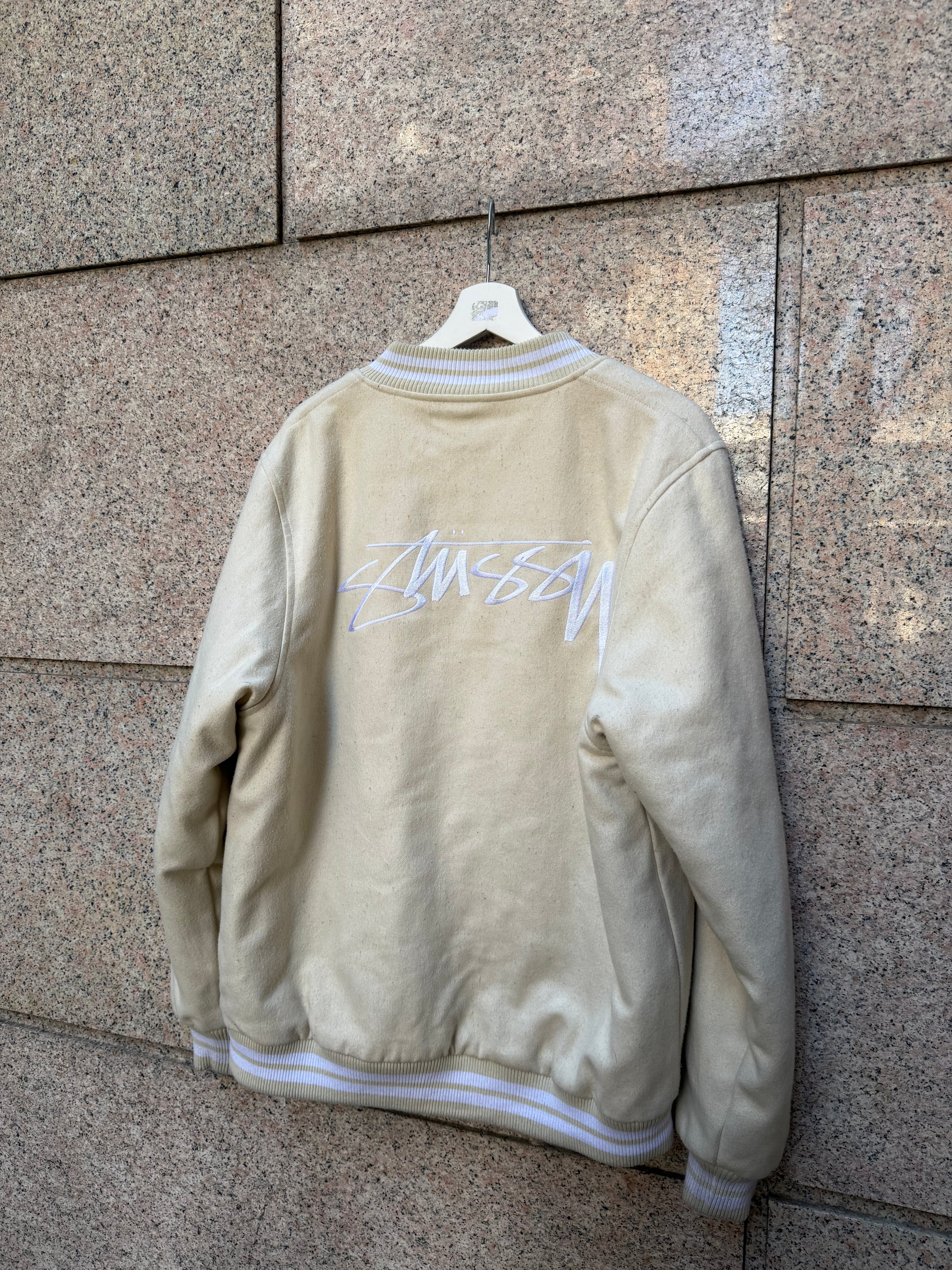 Stussy Varsity jacket Cream - L (USED)