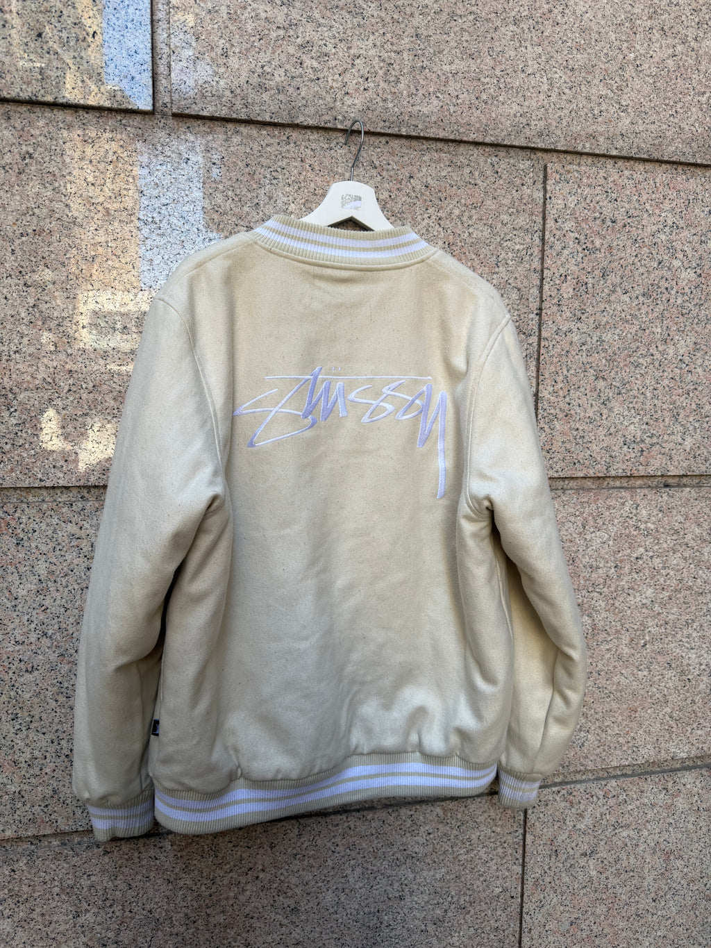 Stussy Varsity jacket Cream - L (USED)