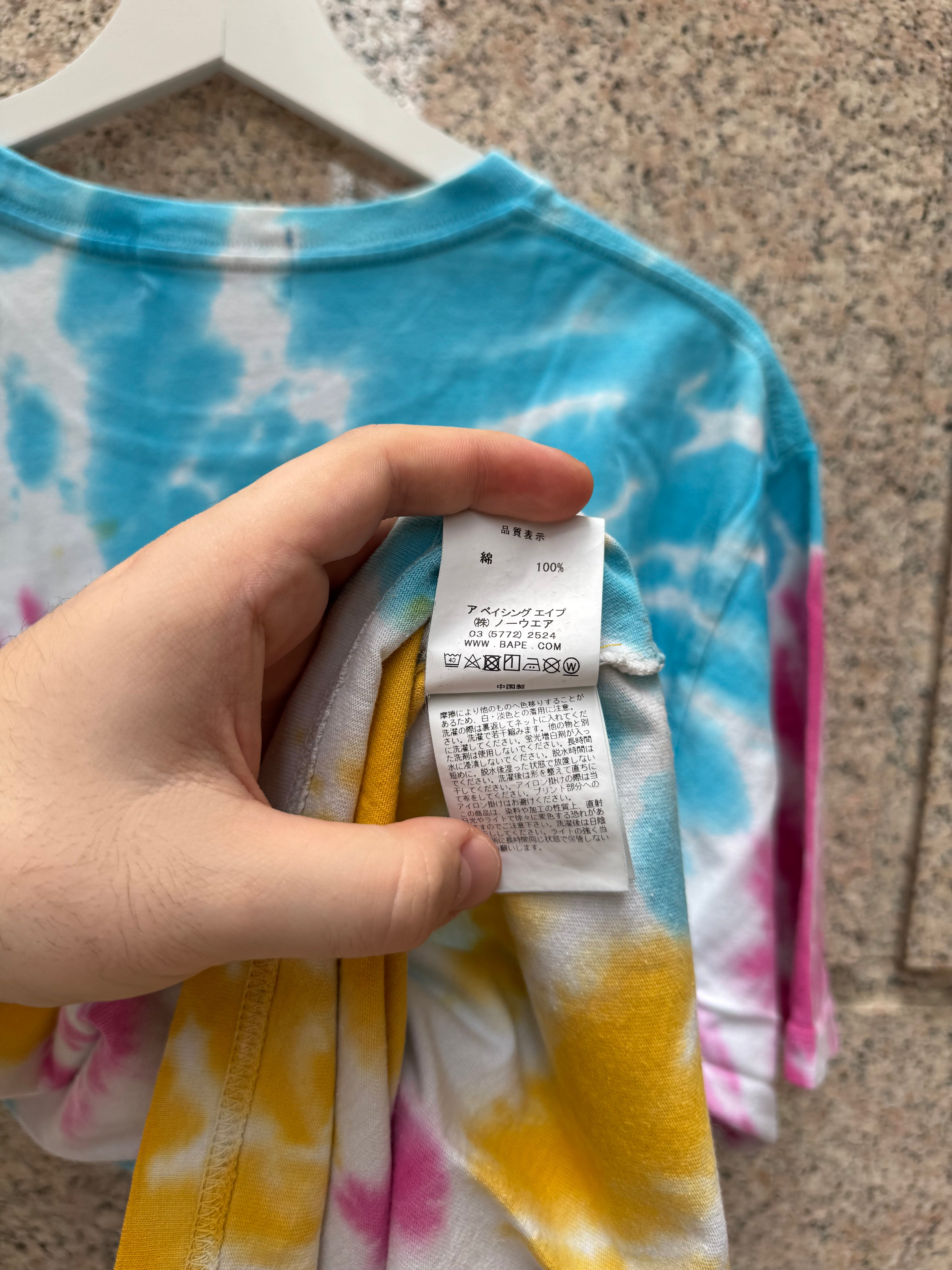 A Bathing Ape Bape Tee Tie Dye - L (USED)