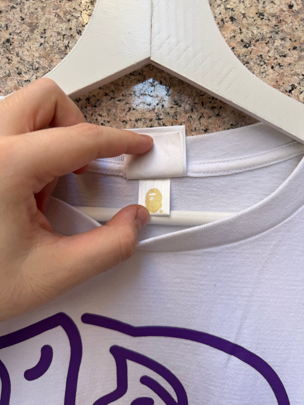 A Bathing Ape Bape Graffiti WHite Tee - L (USED)