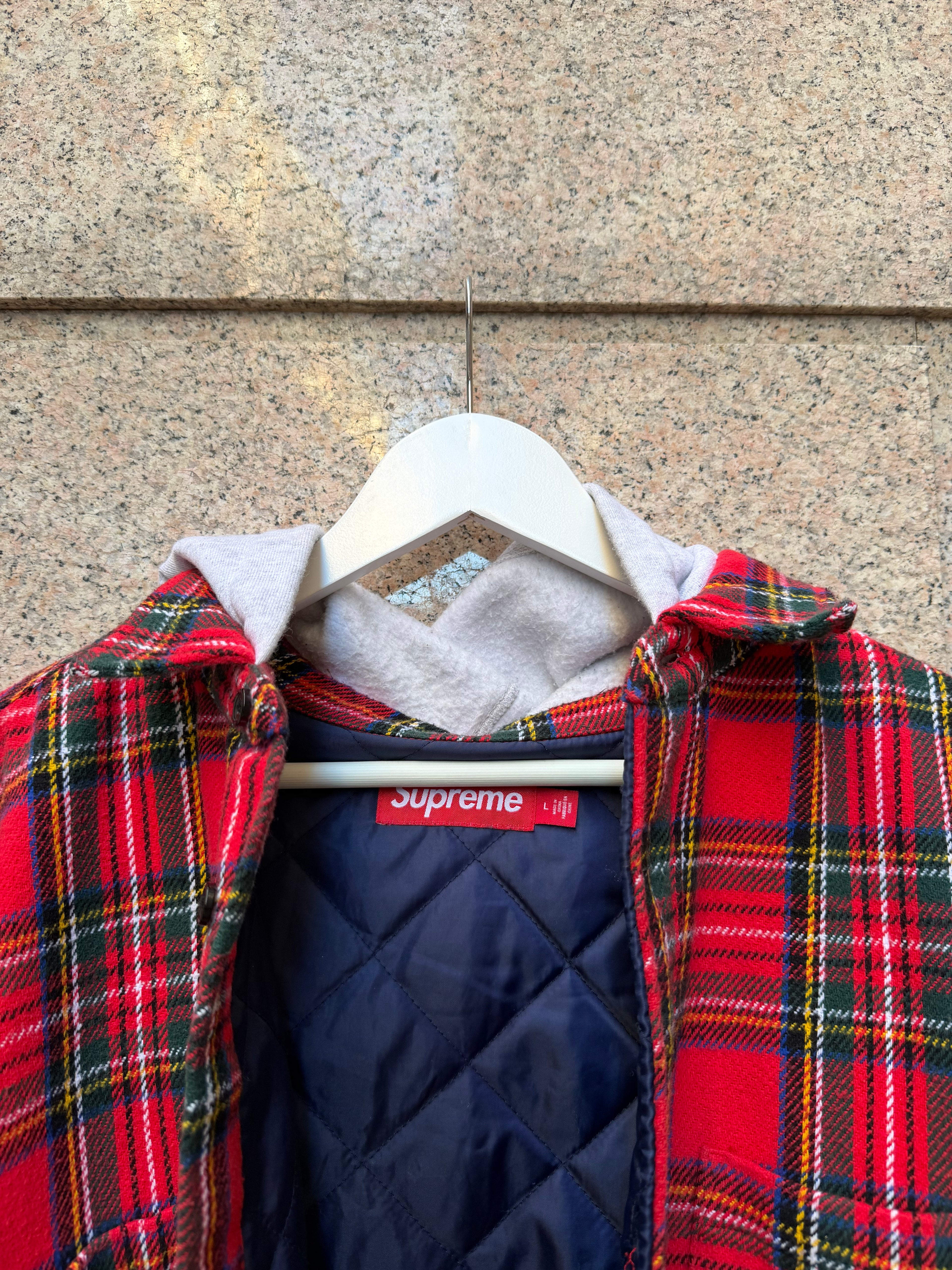 Supreme Flannell Shirt Tartan Quilted - L (USED)
