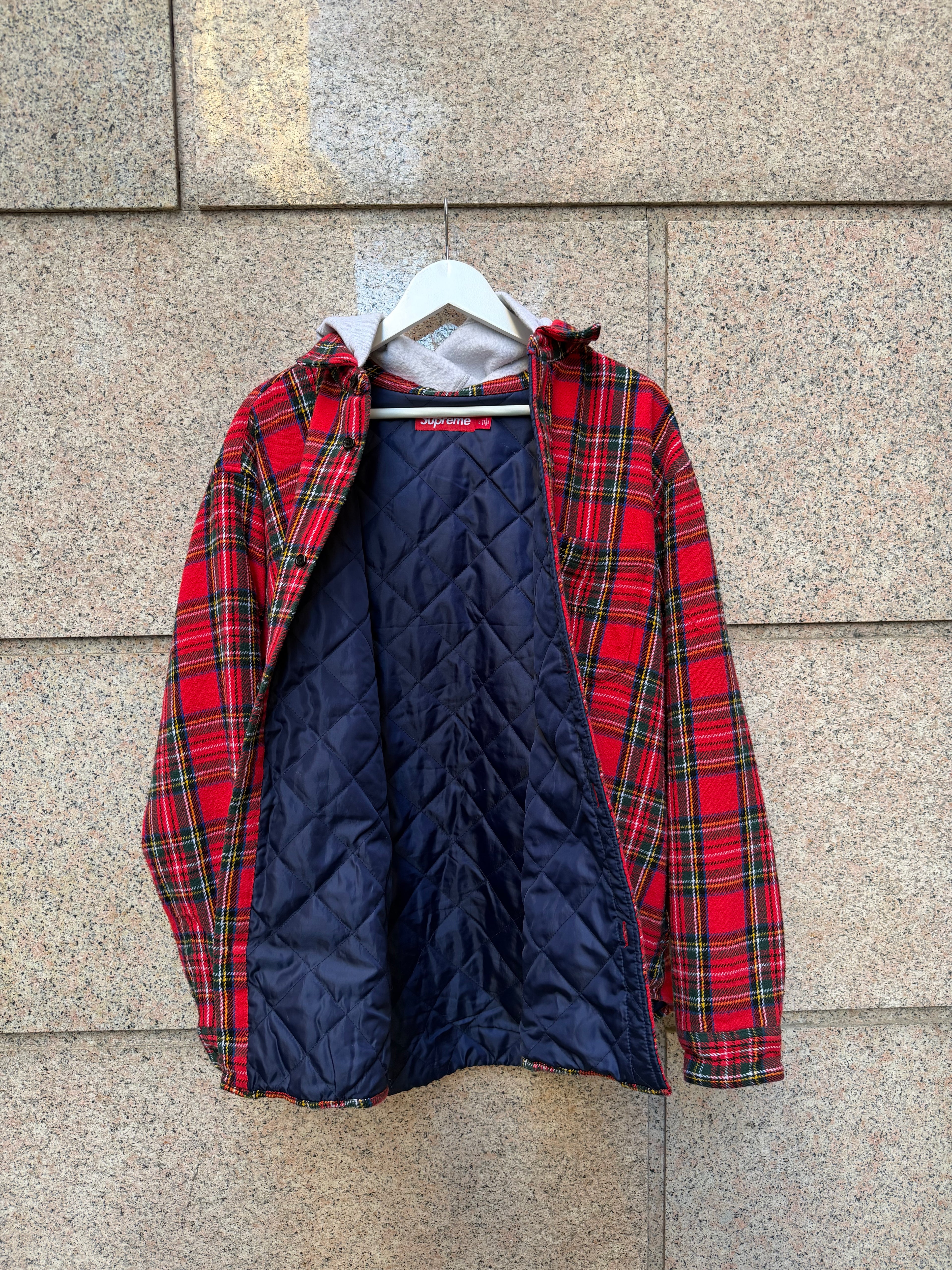 Supreme Flannell Shirt Tartan Quilted - L (USED)
