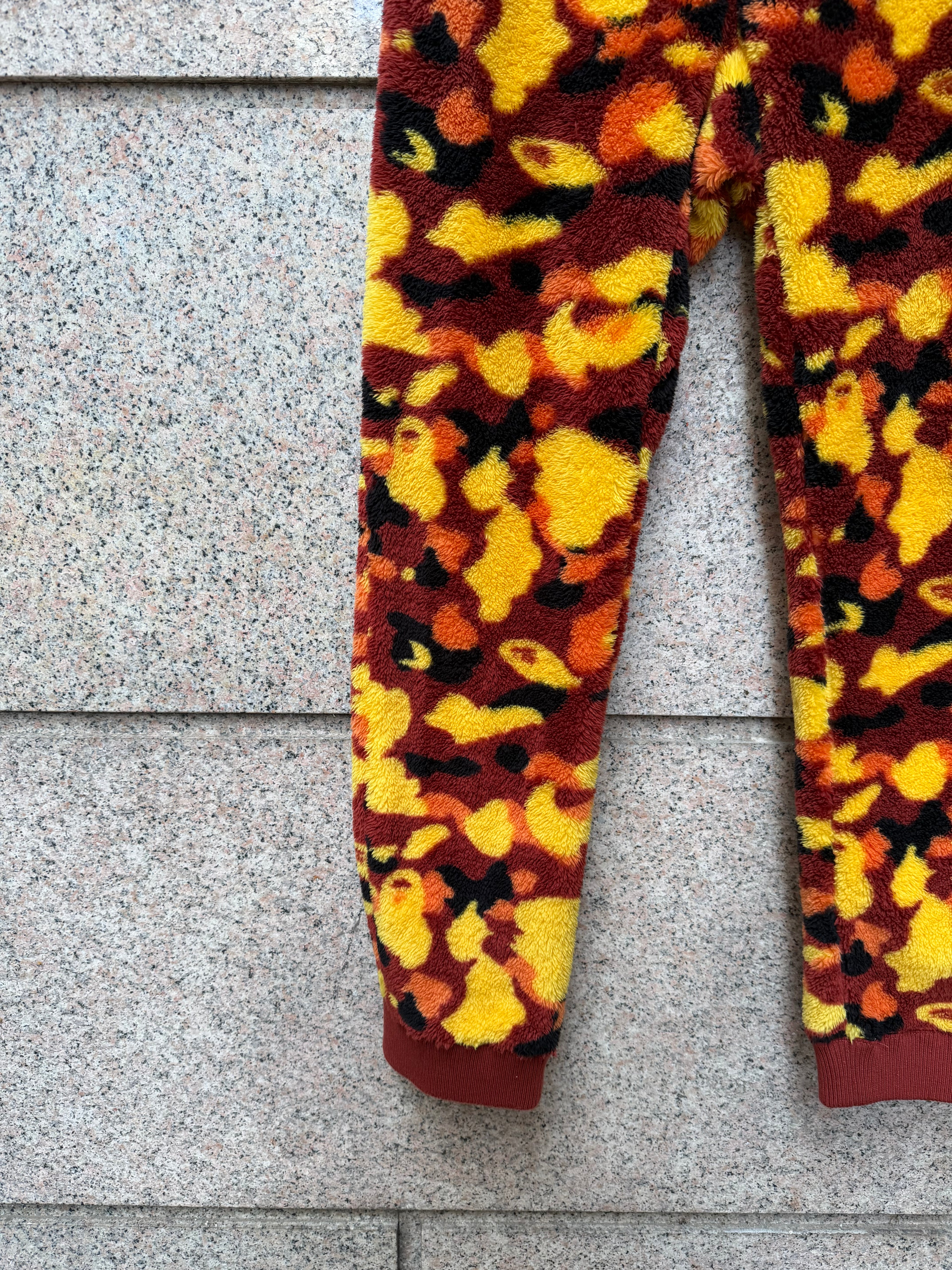 A Bathing Ape Bape Pile Pants Camo Orange - L (USED)
