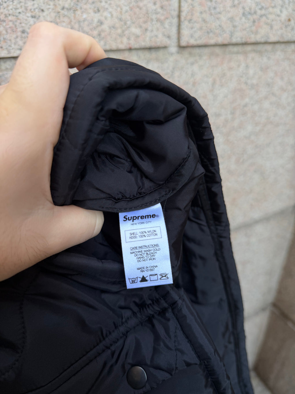 Supreme Quilted Puffer Black Liner - M (USED)