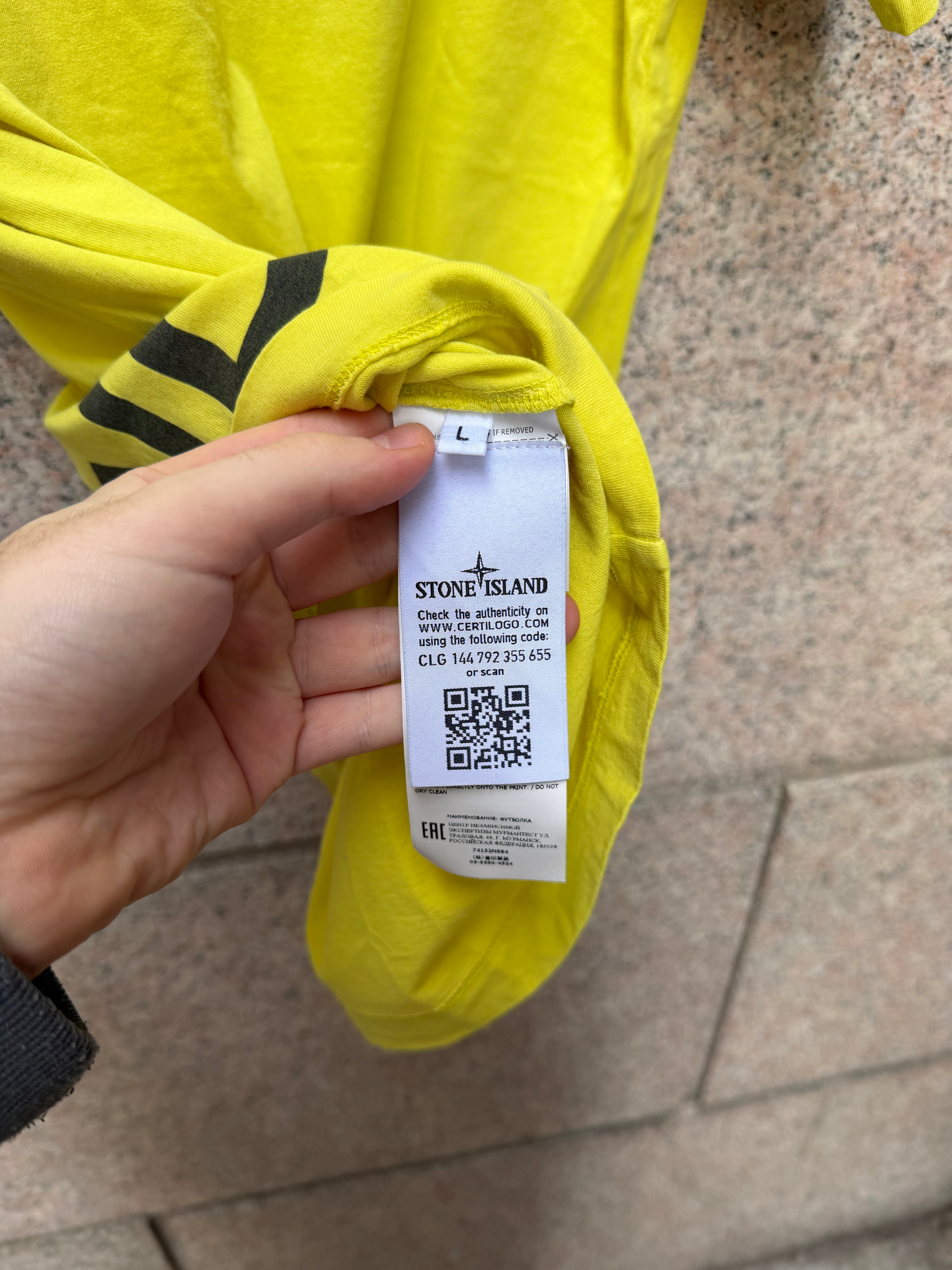 Stone Island Yellow Tee - L (USED)