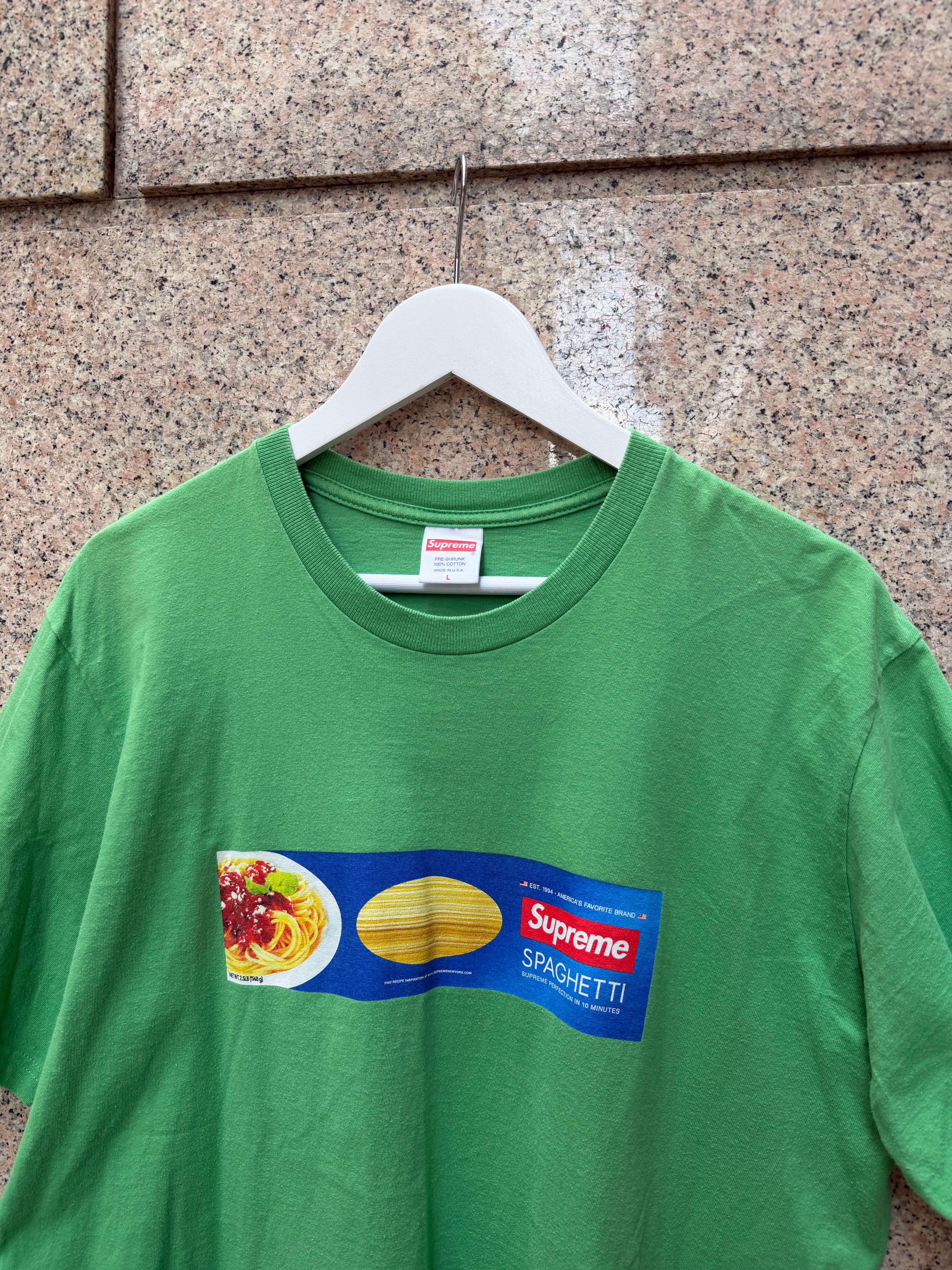 Supreme Pasta Spaghetti Tee Green - L (USED)