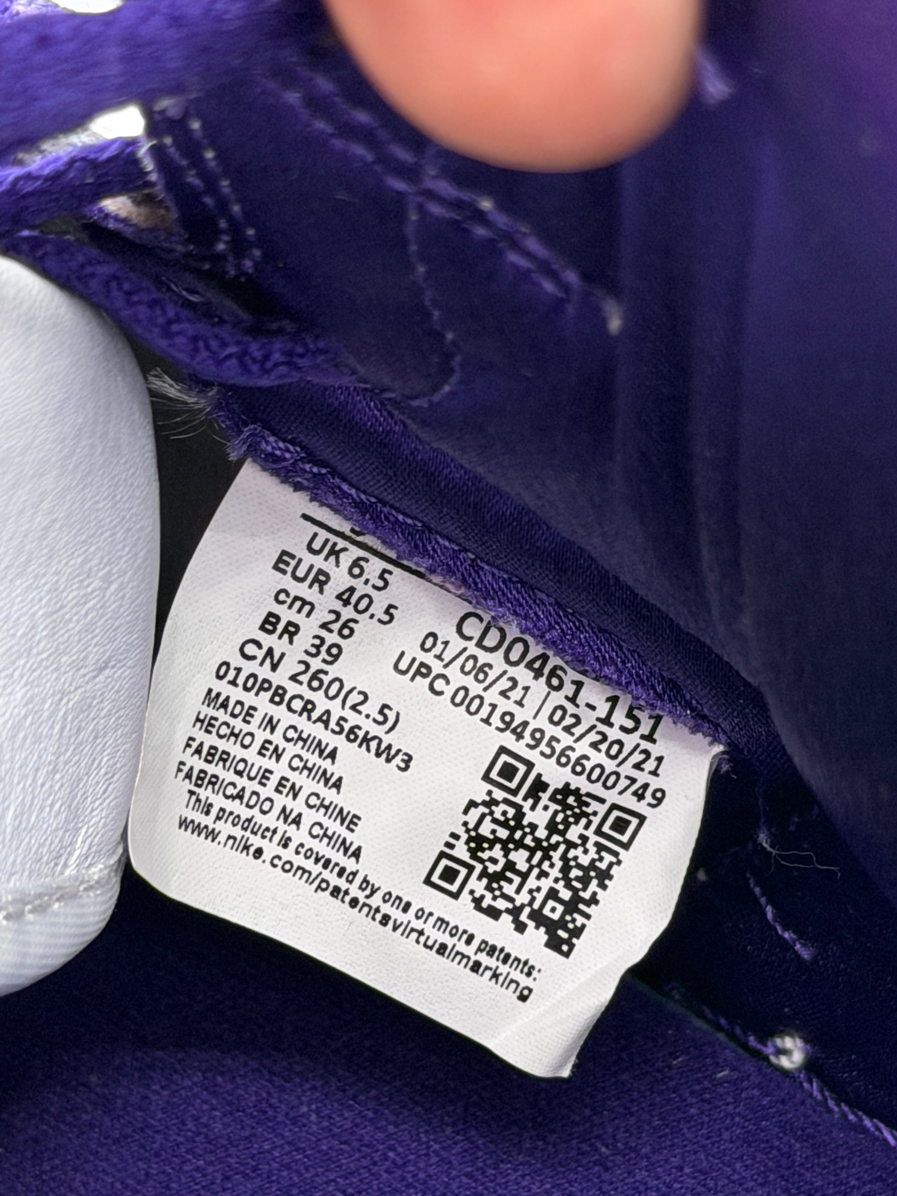 Jordan 1 High Court Purple 3.0 - 40,5Eu (USED)