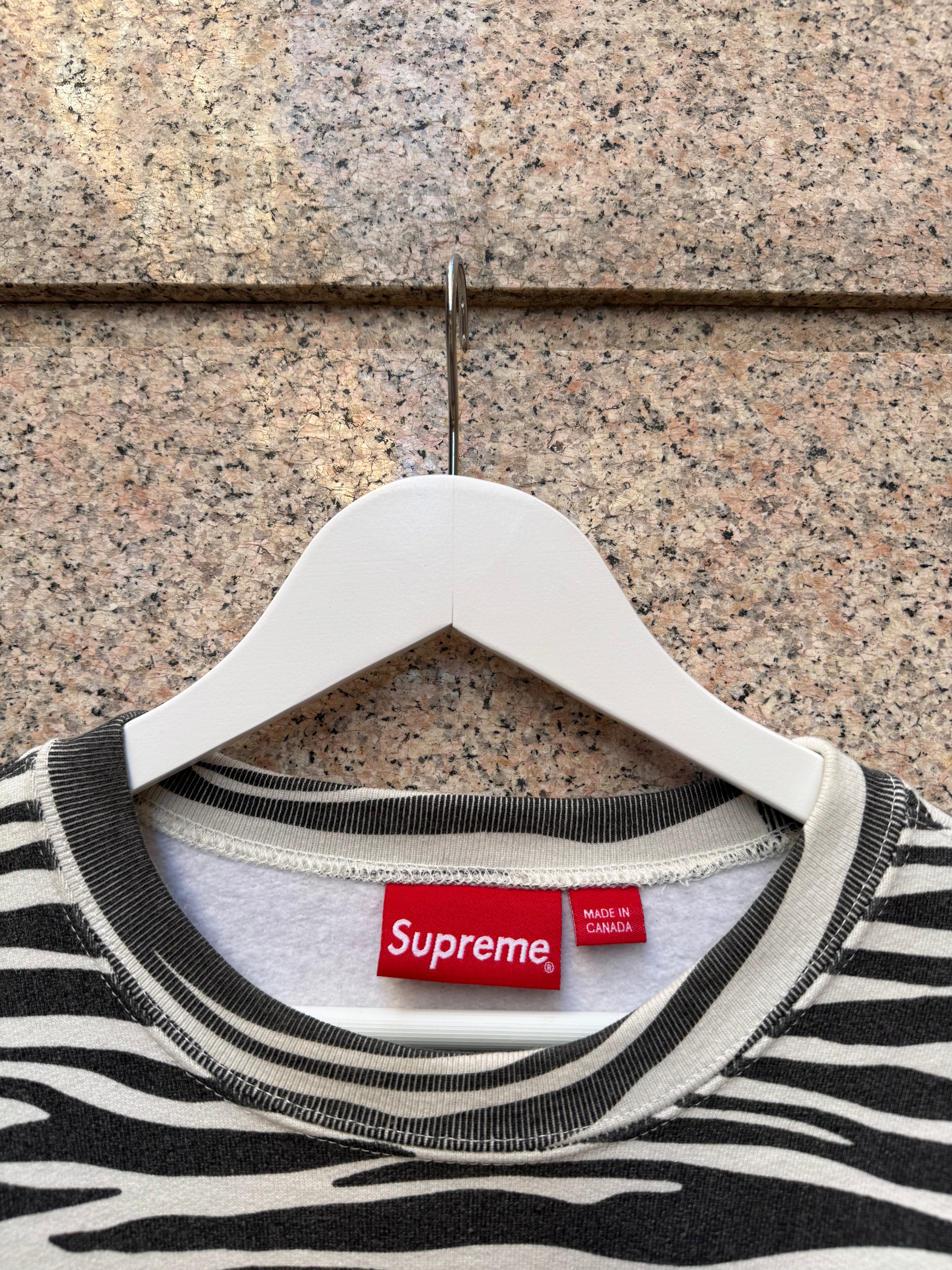 Supreme Crewneck Box Logo Zebra - S (USED)