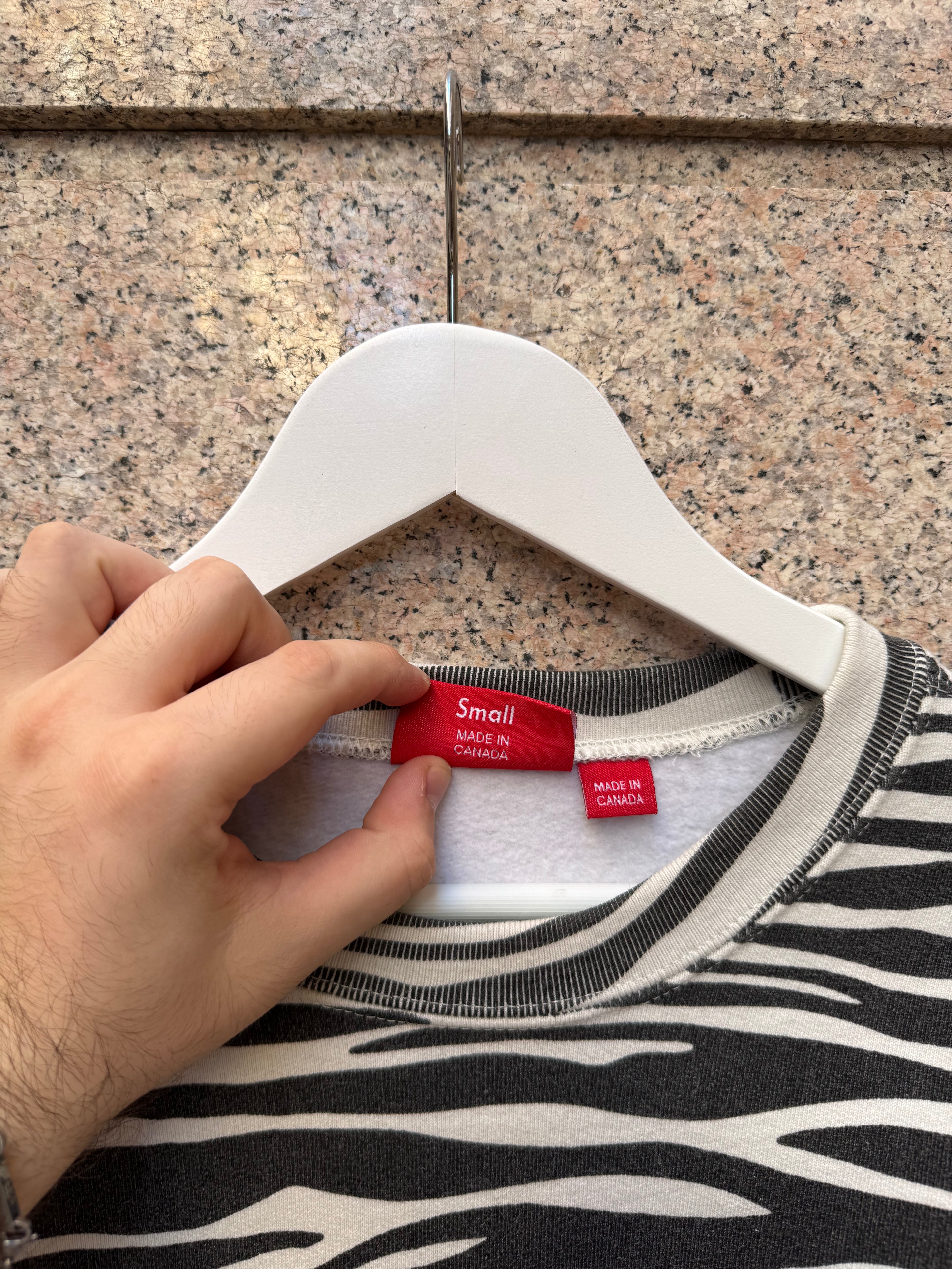 Supreme Crewneck Box Logo Zebra - S (USED)