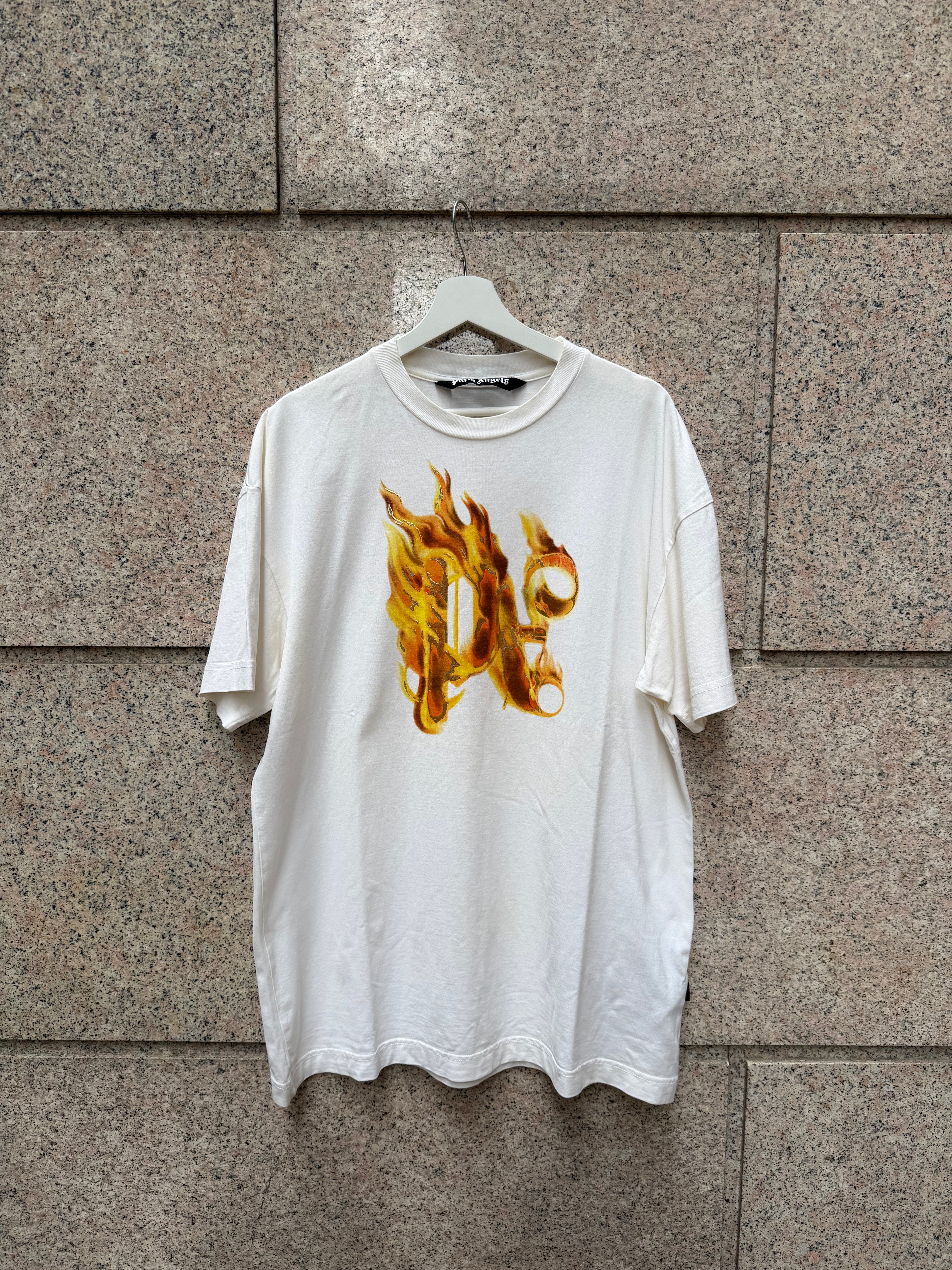 Palm Angels White Gold T-Shirt - M (USED)