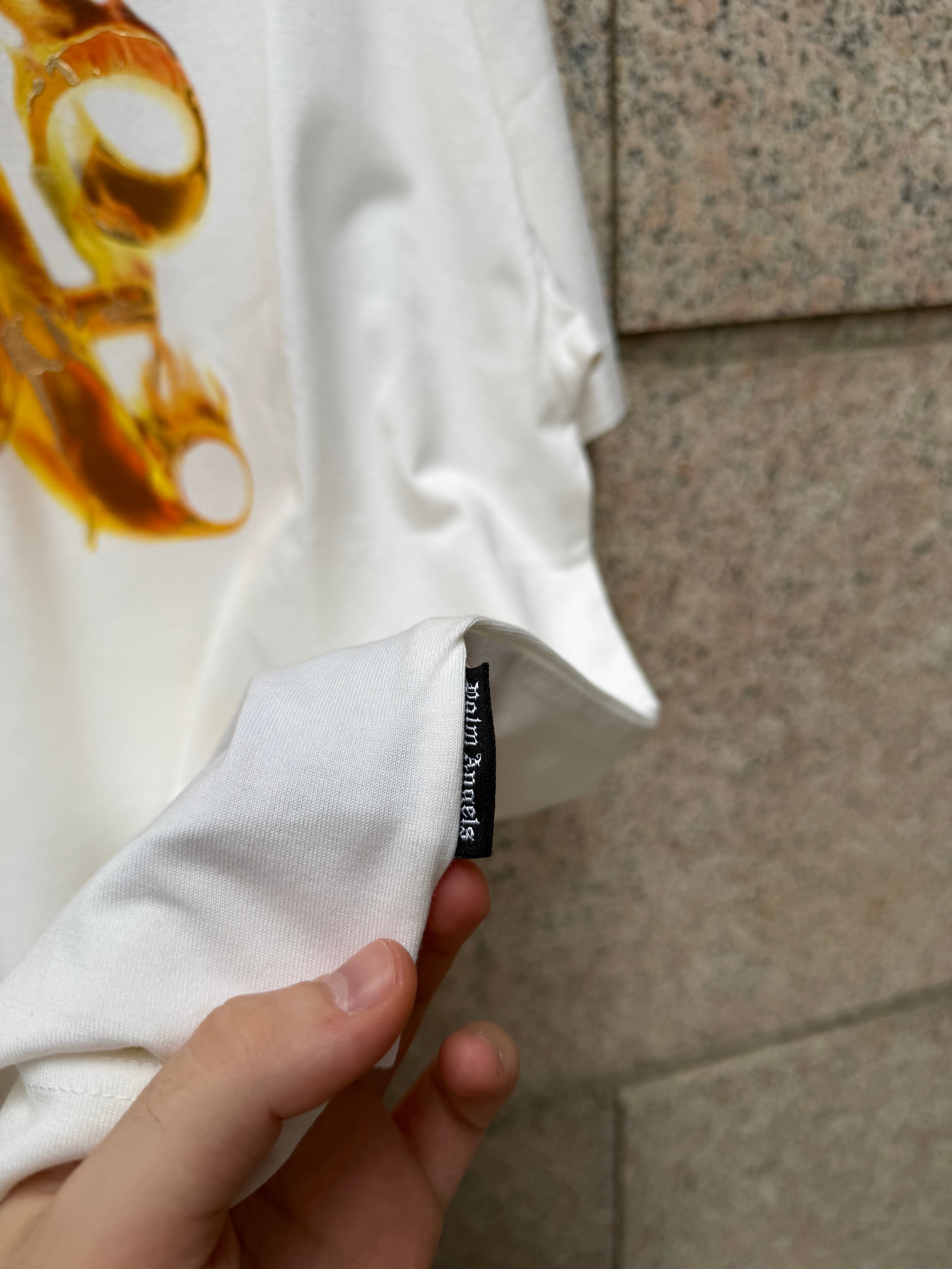 Palm Angels White Gold T-Shirt - M (USED)