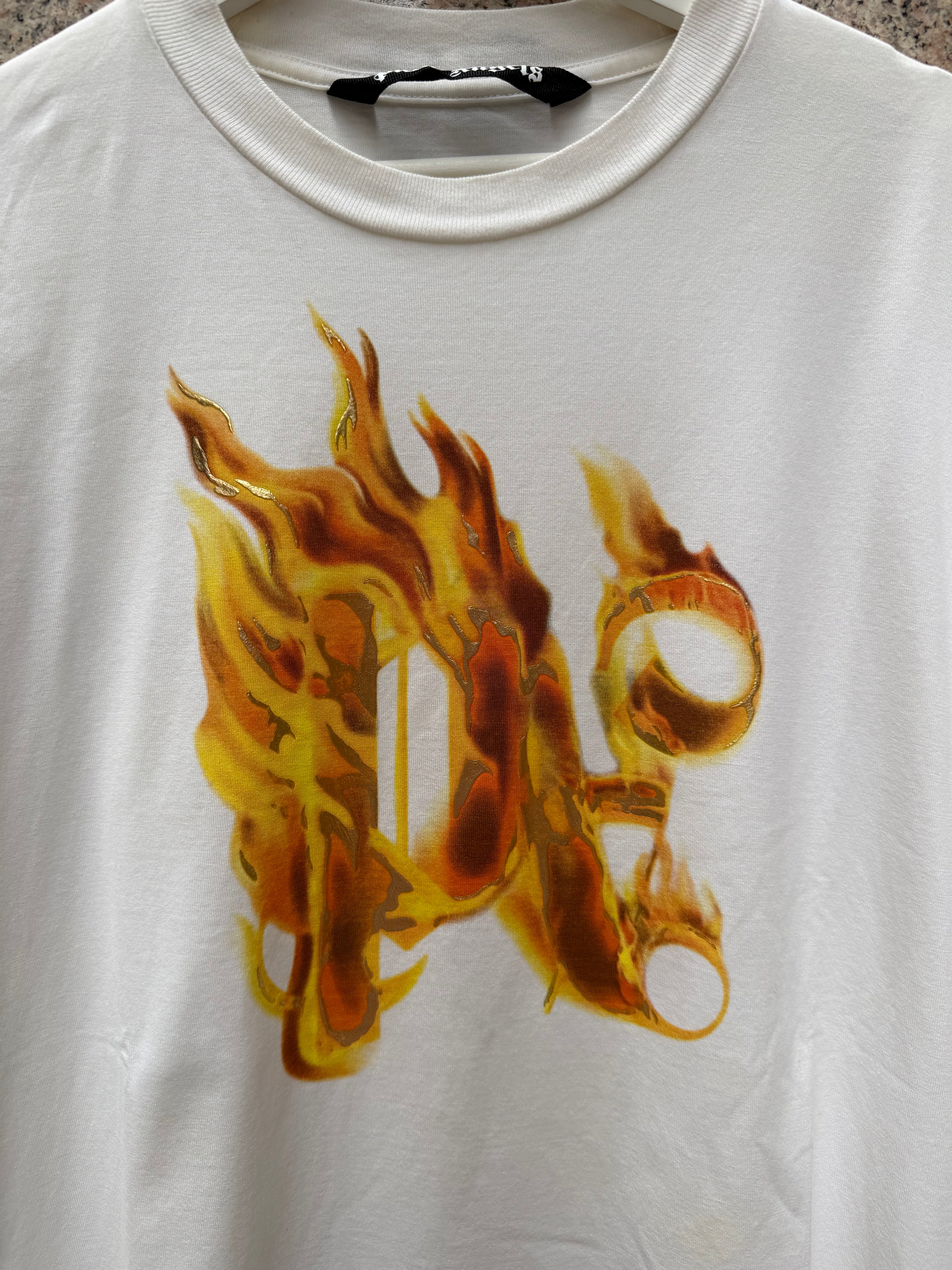 Palm Angels White Gold T-Shirt - M (USED)