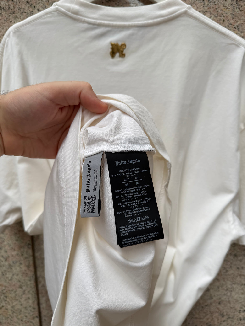 Palm Angels White Gold T-Shirt - M (USED)