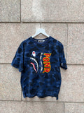 A Bathing Ape Bape Ponr Camo T-Shirt Blue - L (USED)