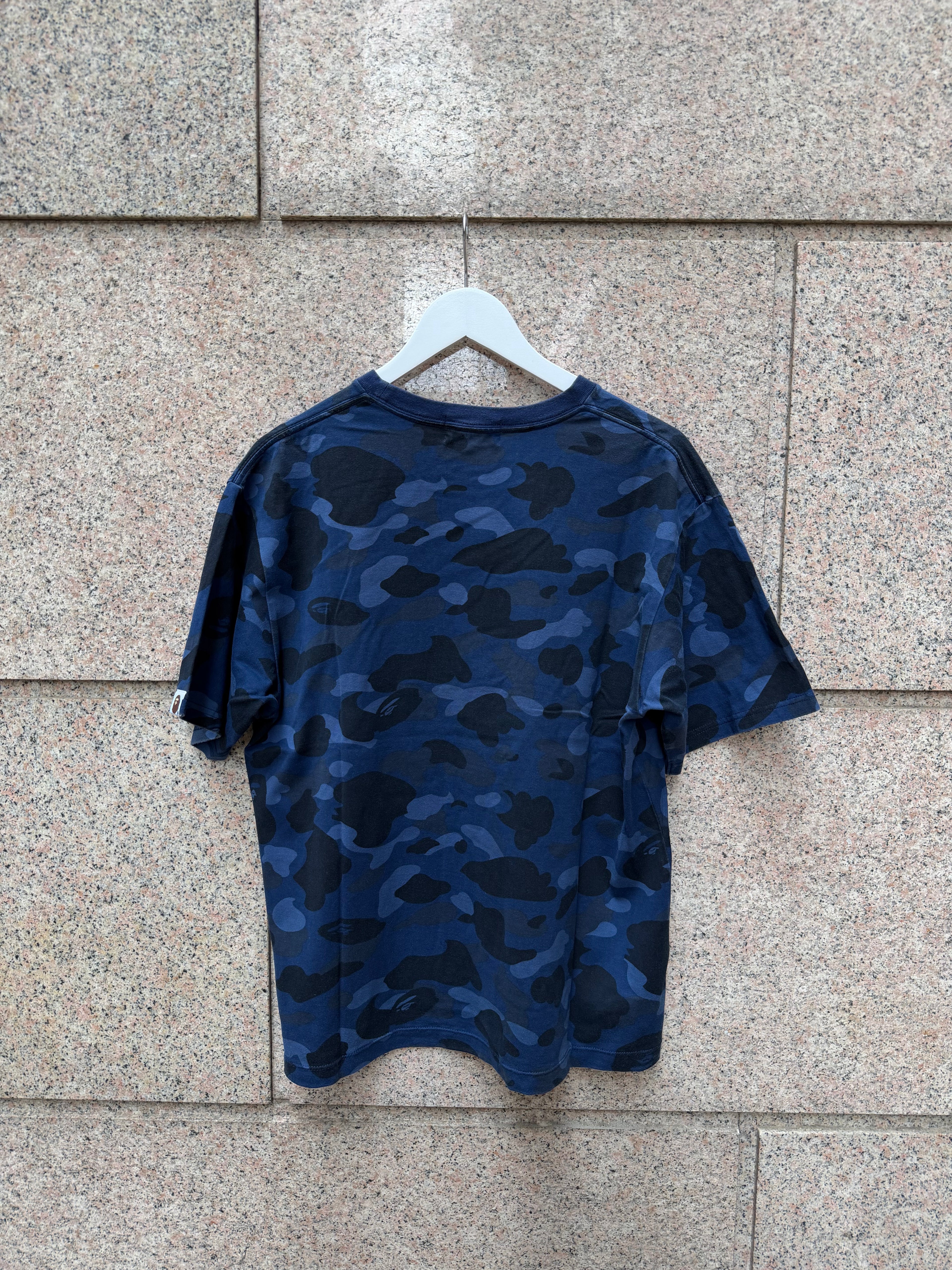A Bathing Ape Bape Ponr Camo T-Shirt Blue - L (USED)