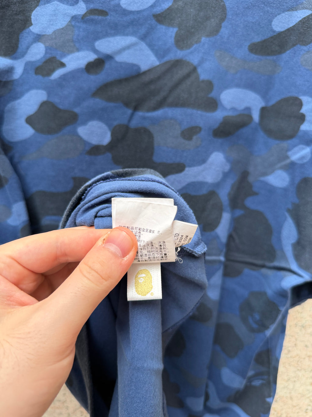 A Bathing Ape Bape Ponr Camo T-Shirt Blue - L (USED)