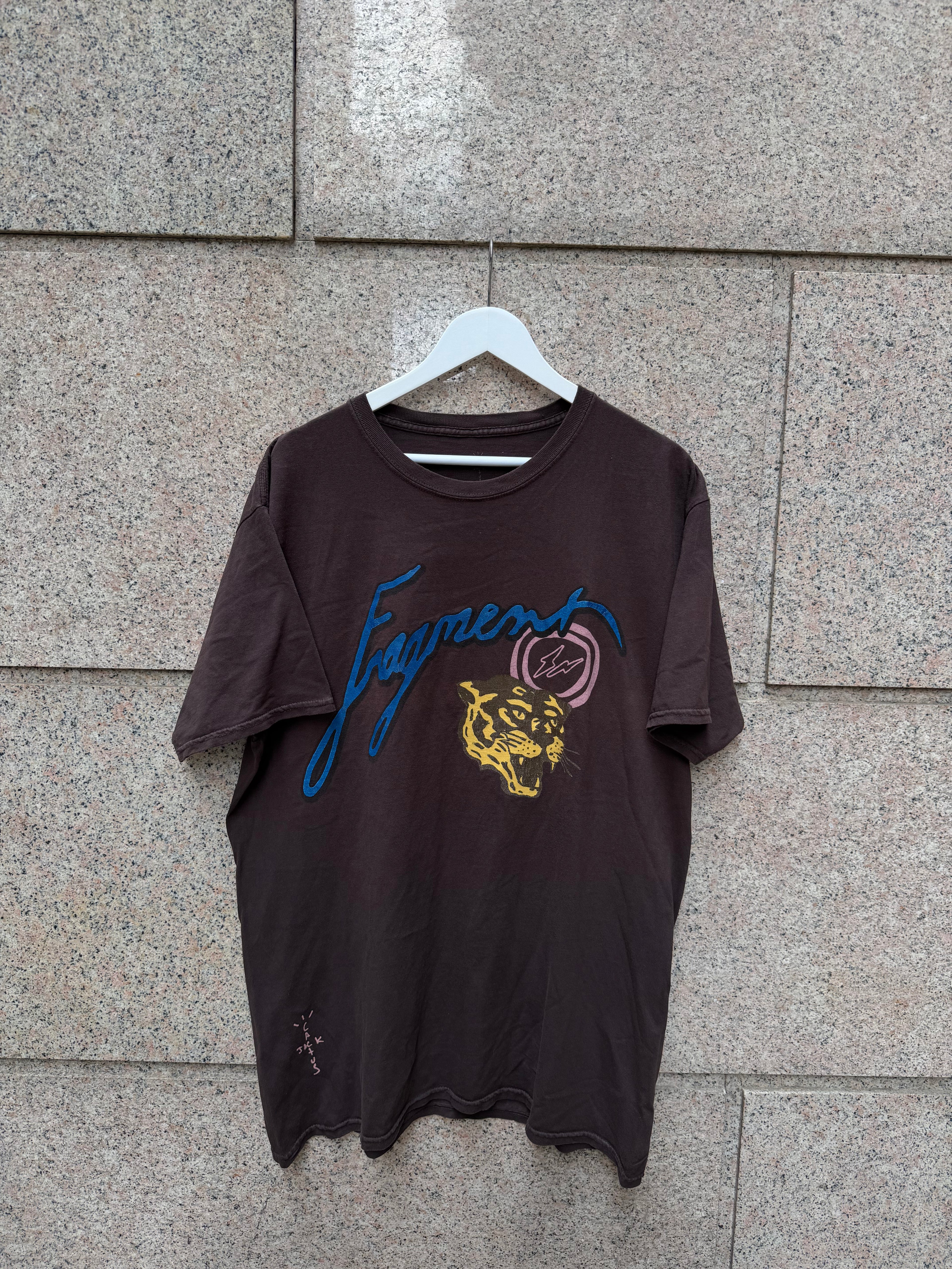 Travis Scott X Fragment T- Shirt Brown - L (USED)