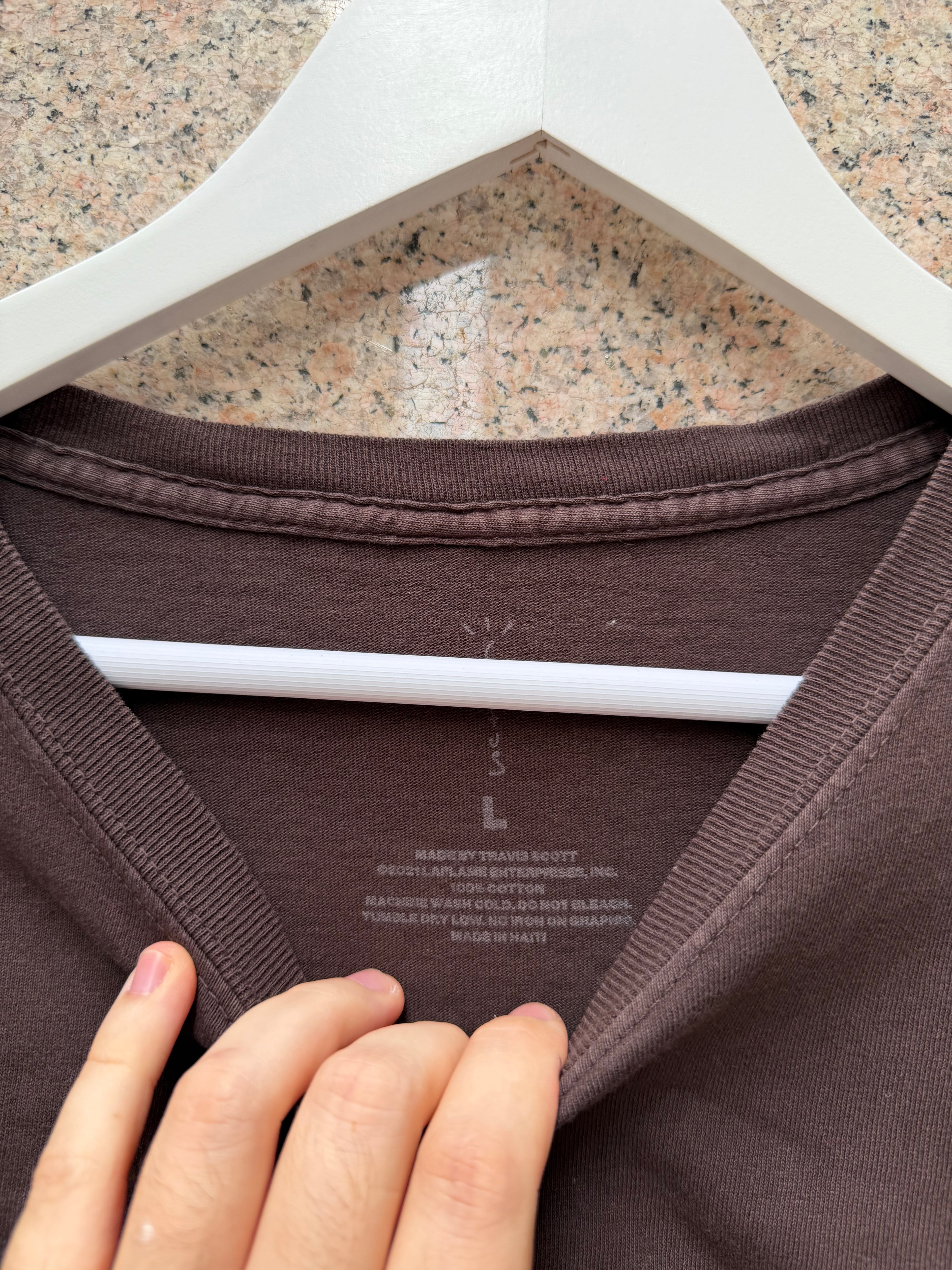 Travis Scott X Fragment T- Shirt Brown - L (USED)