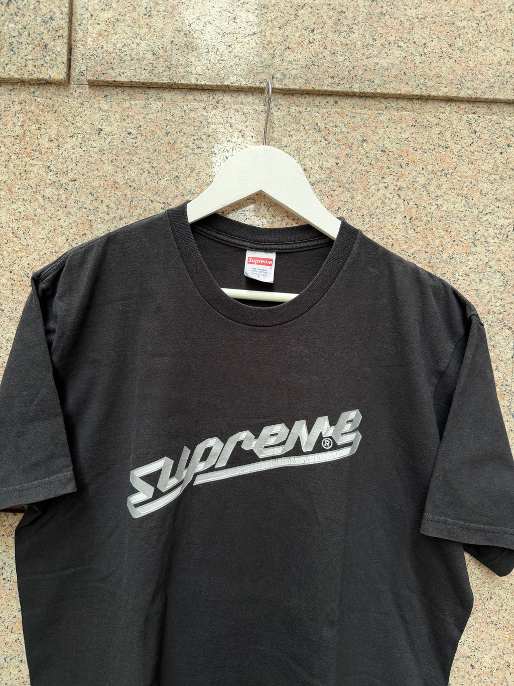 Supreme Banner Tee Black - L (USED)