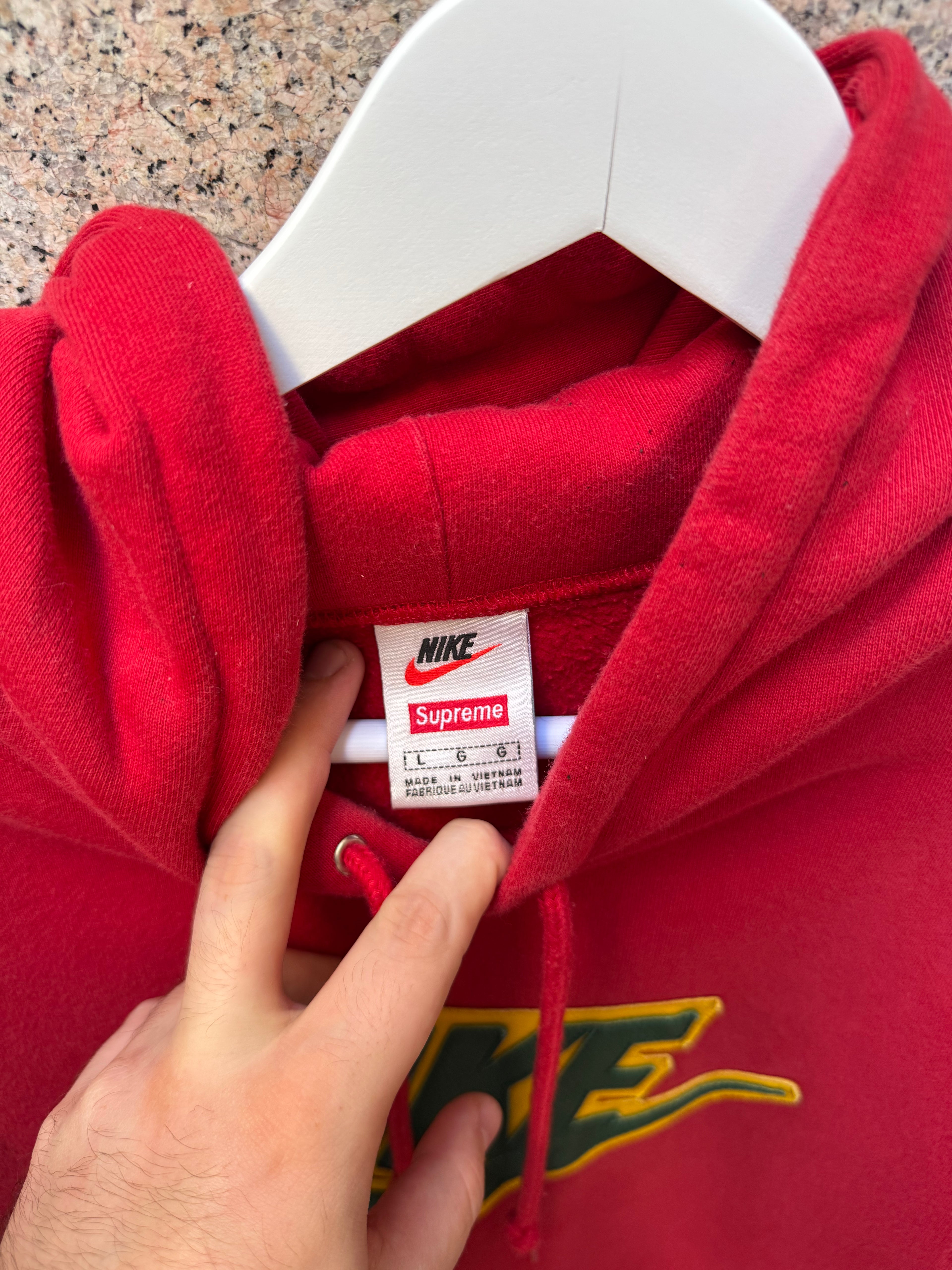 Supreme X NIke Hoodie Red - L (USED)