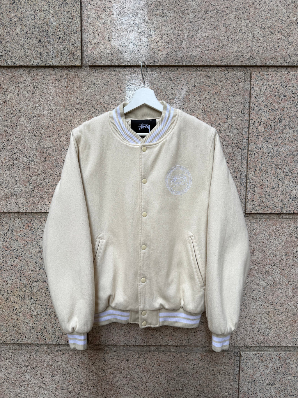 Stussy Varsity jacket Cream - S (USED)