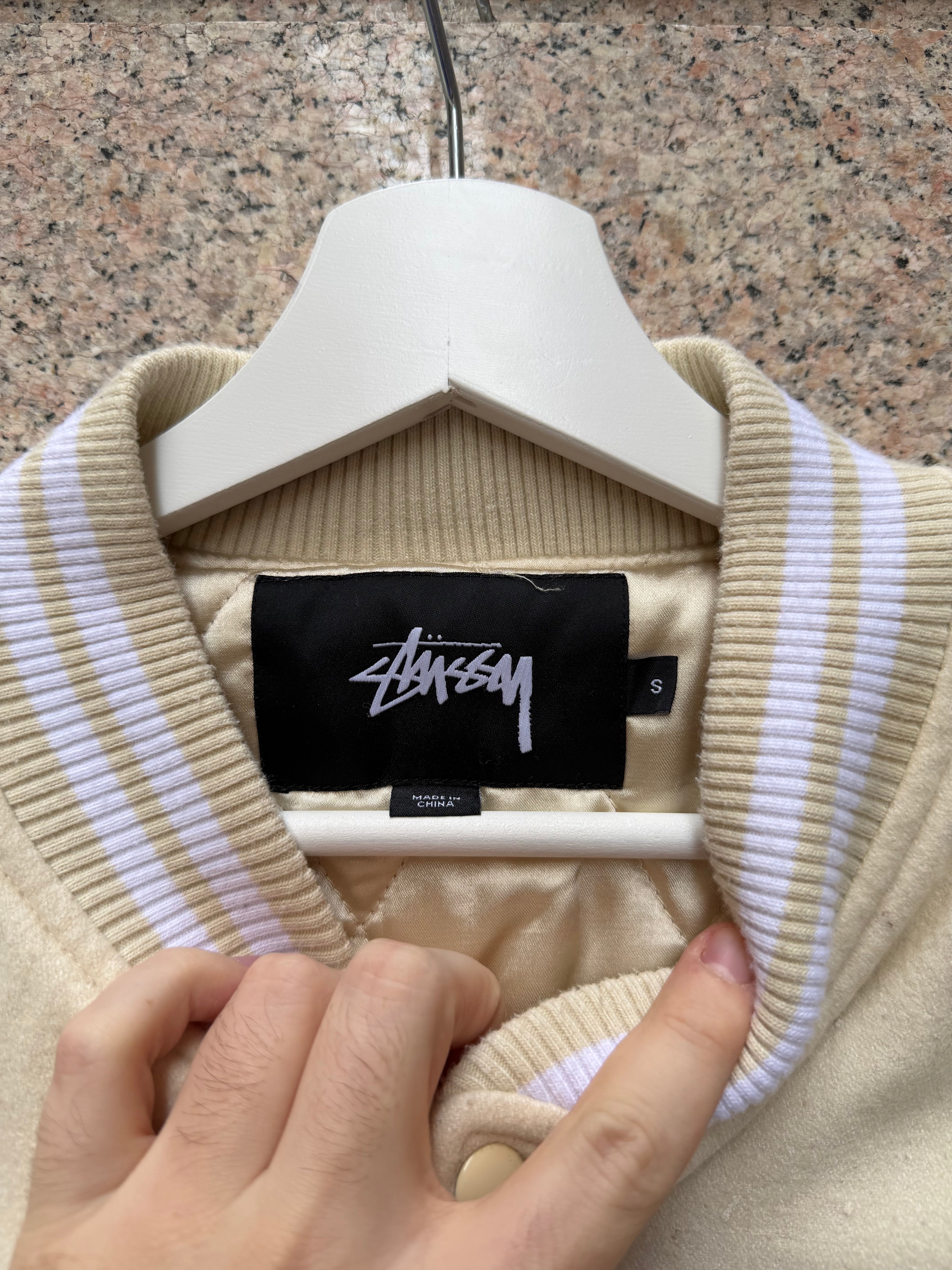 Stussy Varsity jacket Cream - S (USED)
