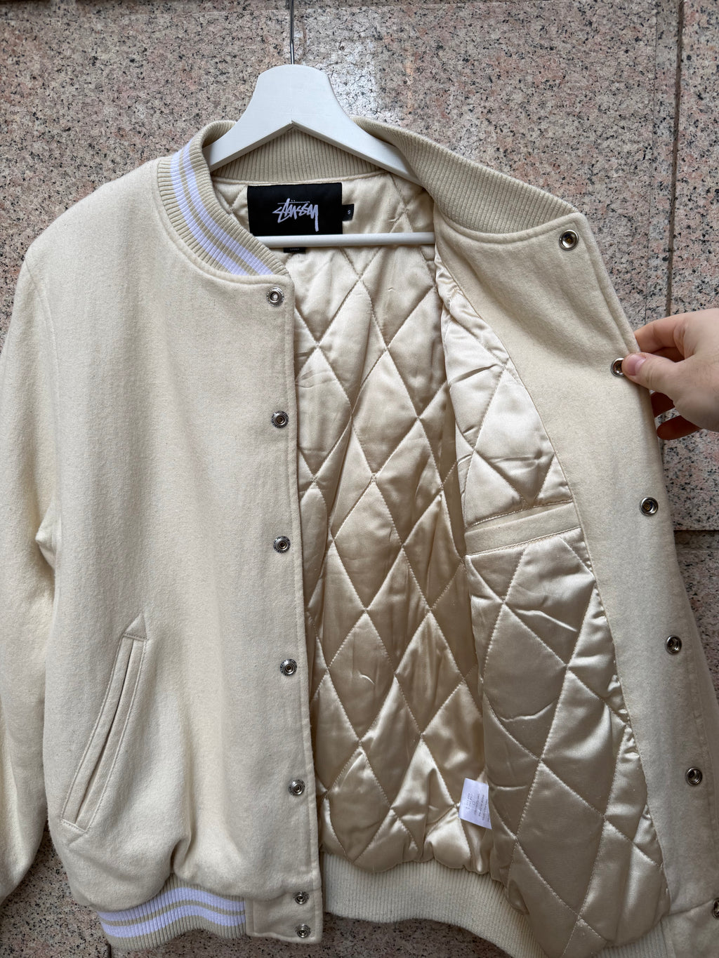 Stussy Varsity jacket Cream - S (USED)