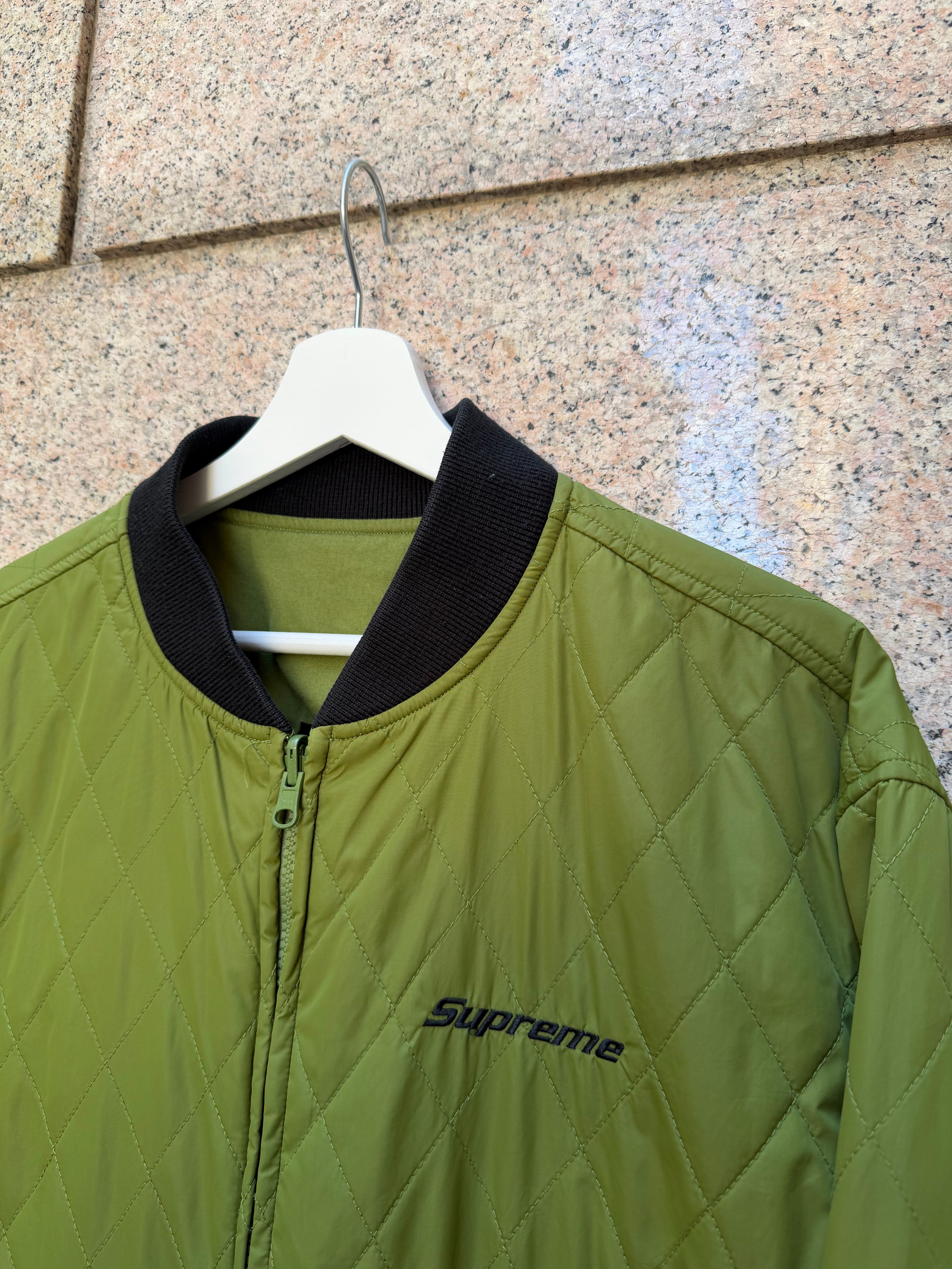 Supreme Reversible Work Green/White Jacket - L (USED)