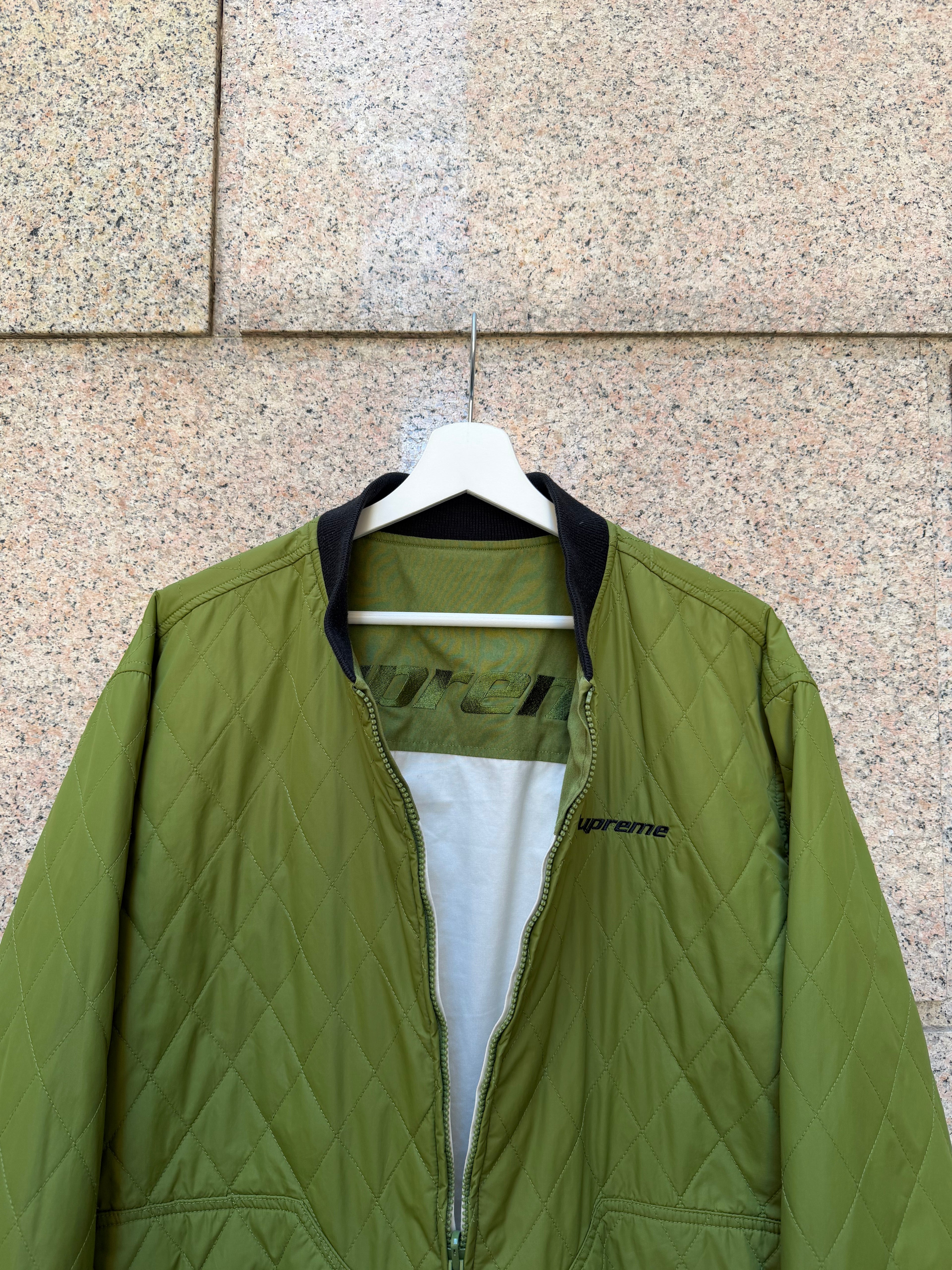 Supreme Reversible Work Green/White Jacket - L (USED)