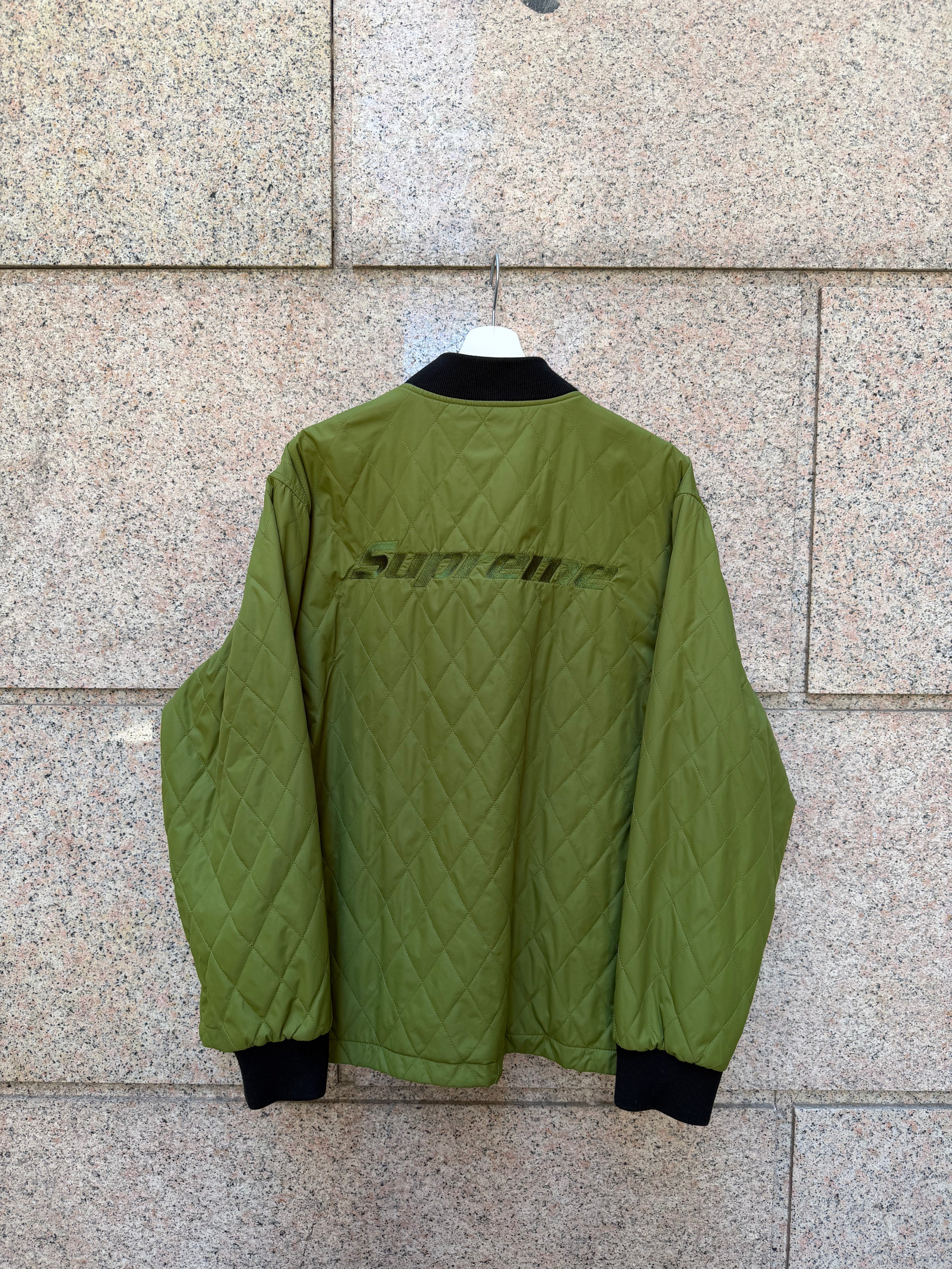 Supreme Reversible Work Green/White Jacket - L (USED)