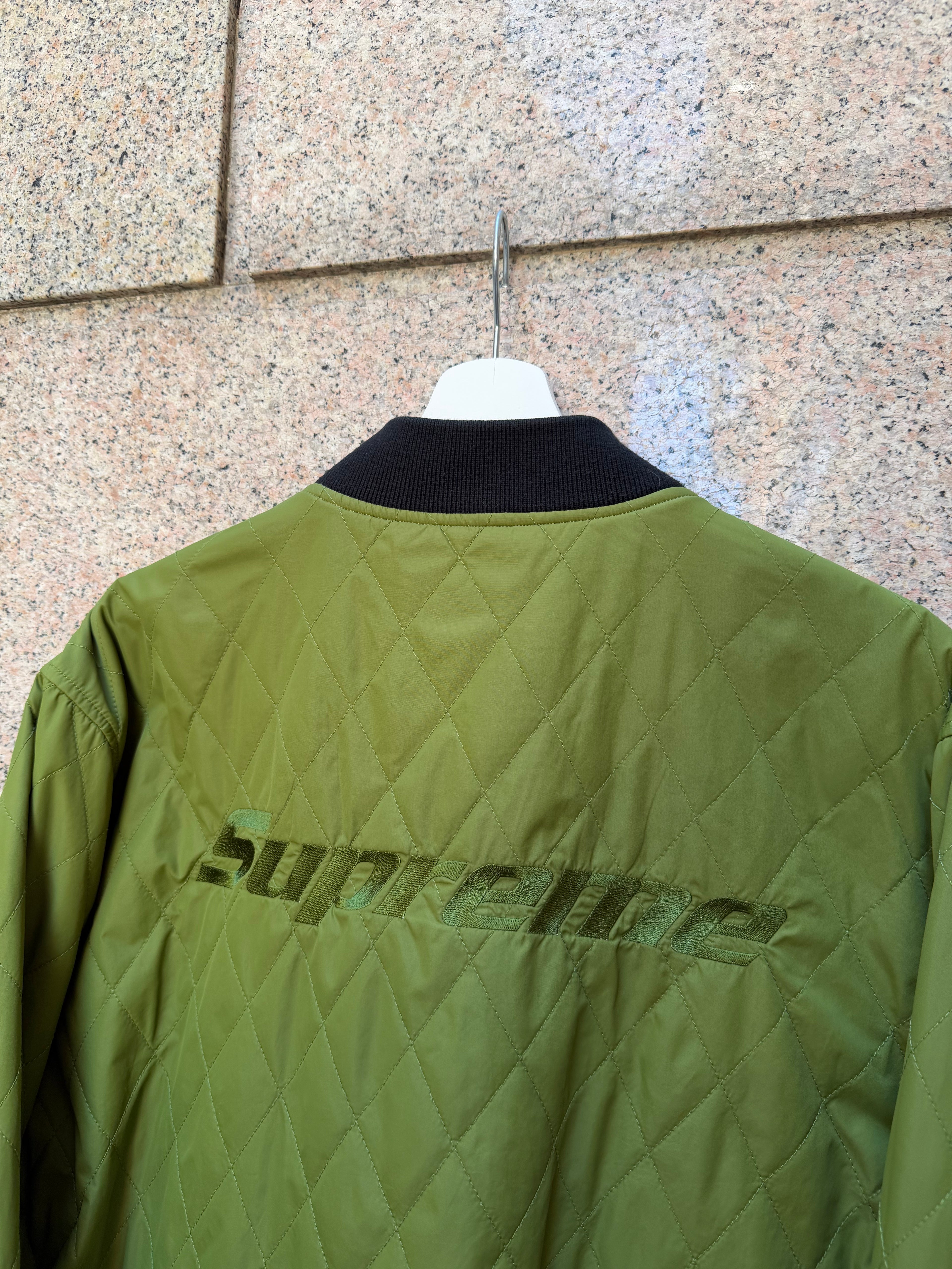 Supreme Reversible Work Green/White Jacket - L (USED)