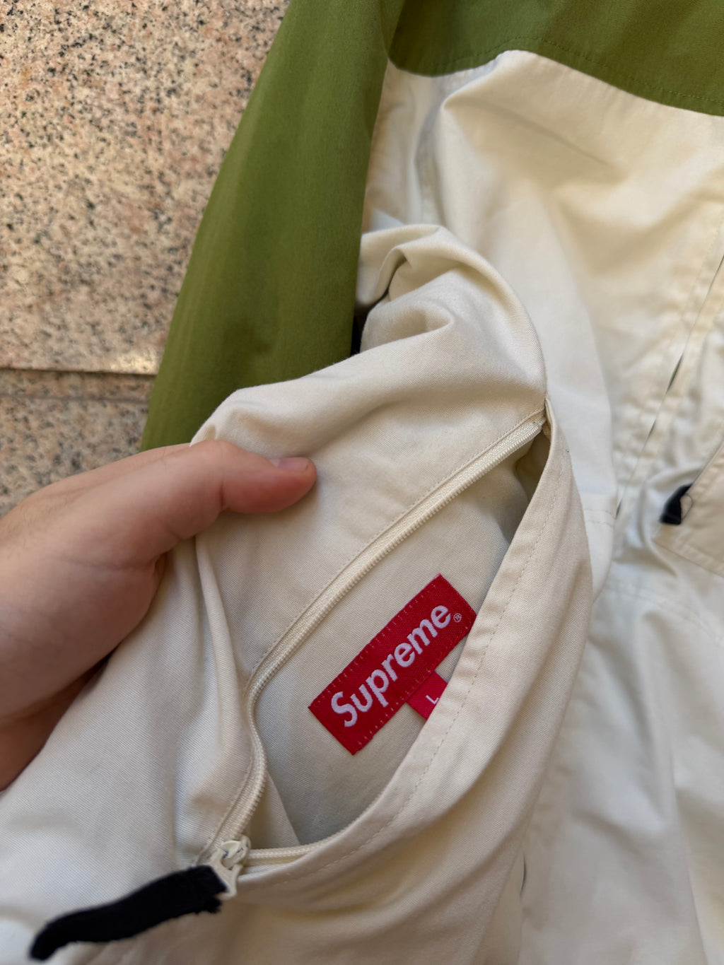 Supreme Reversible Work Green/White Jacket - L (USED)