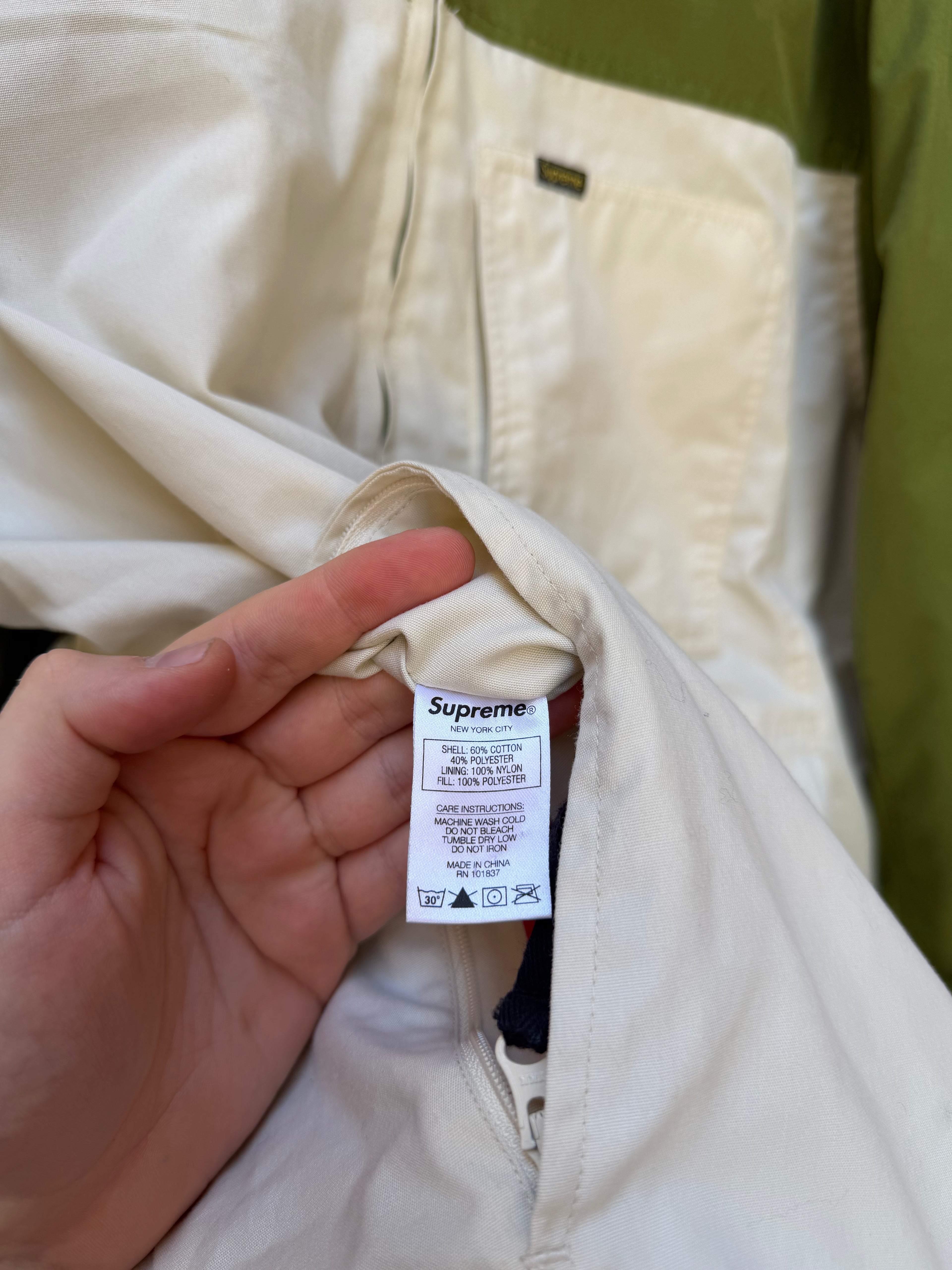 Supreme Reversible Work Green/White Jacket - L (USED)