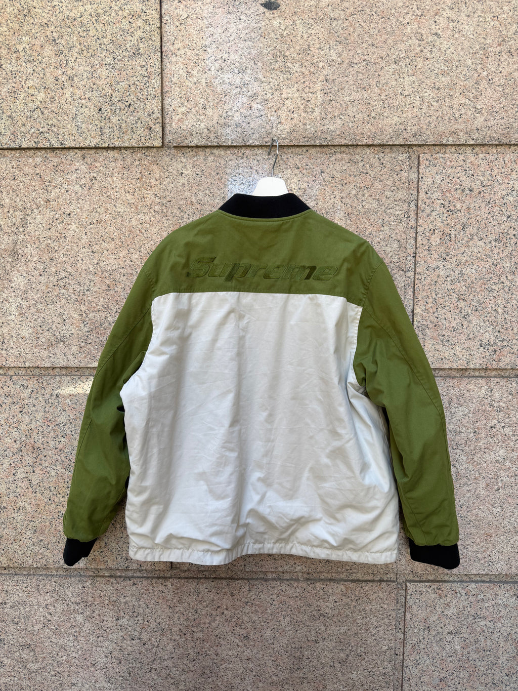 Supreme Reversible Work Green/White Jacket - L (USED)