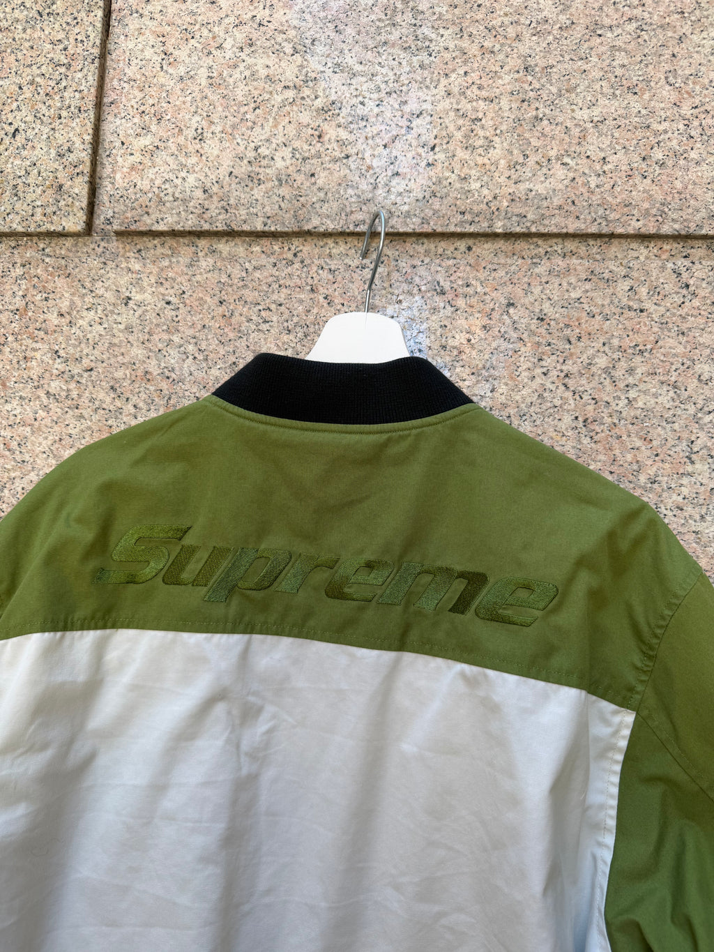 Supreme Reversible Work Green/White Jacket - L (USED)