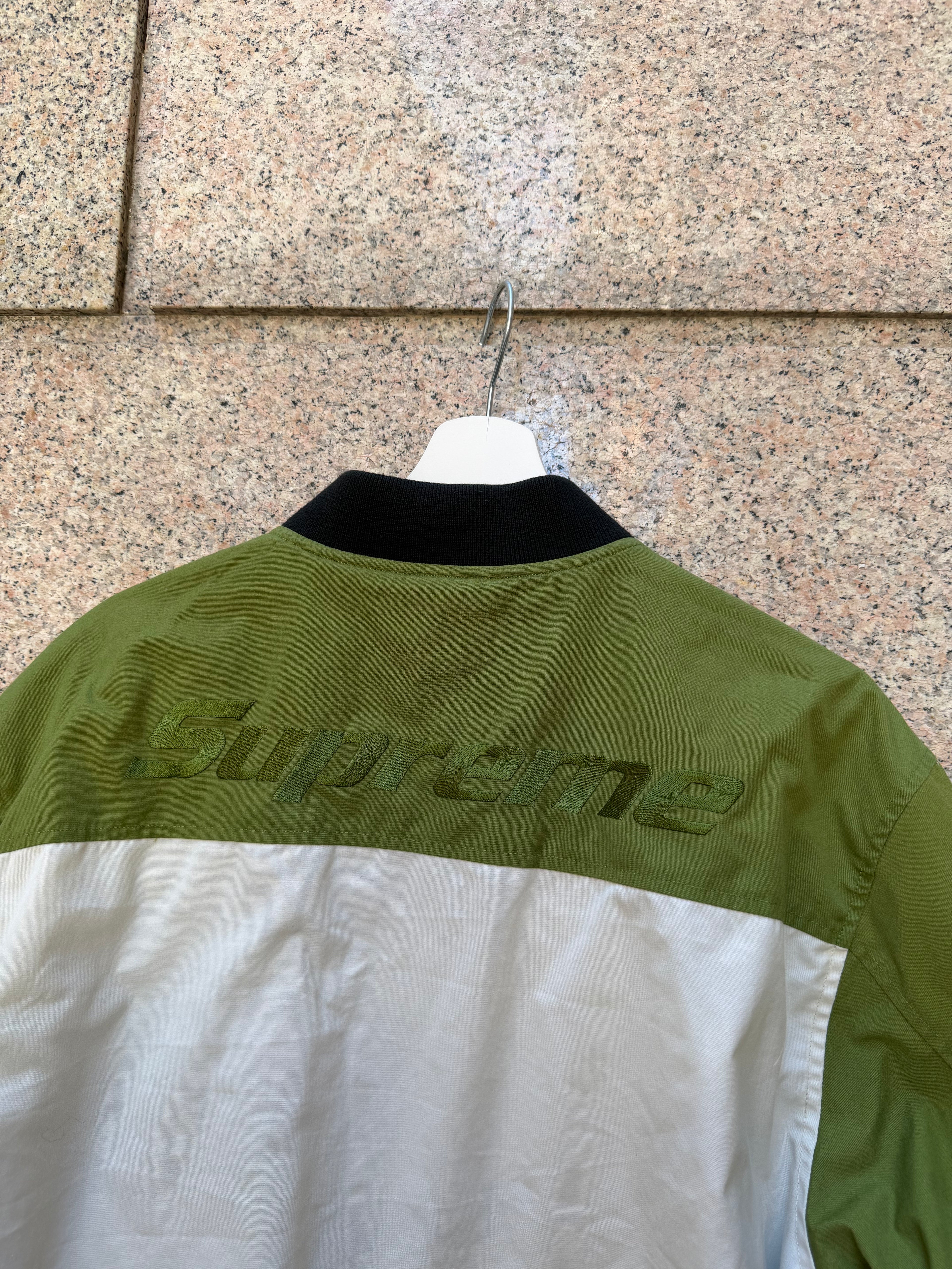 Supreme Reversible Work Green/White Jacket - L (USED)