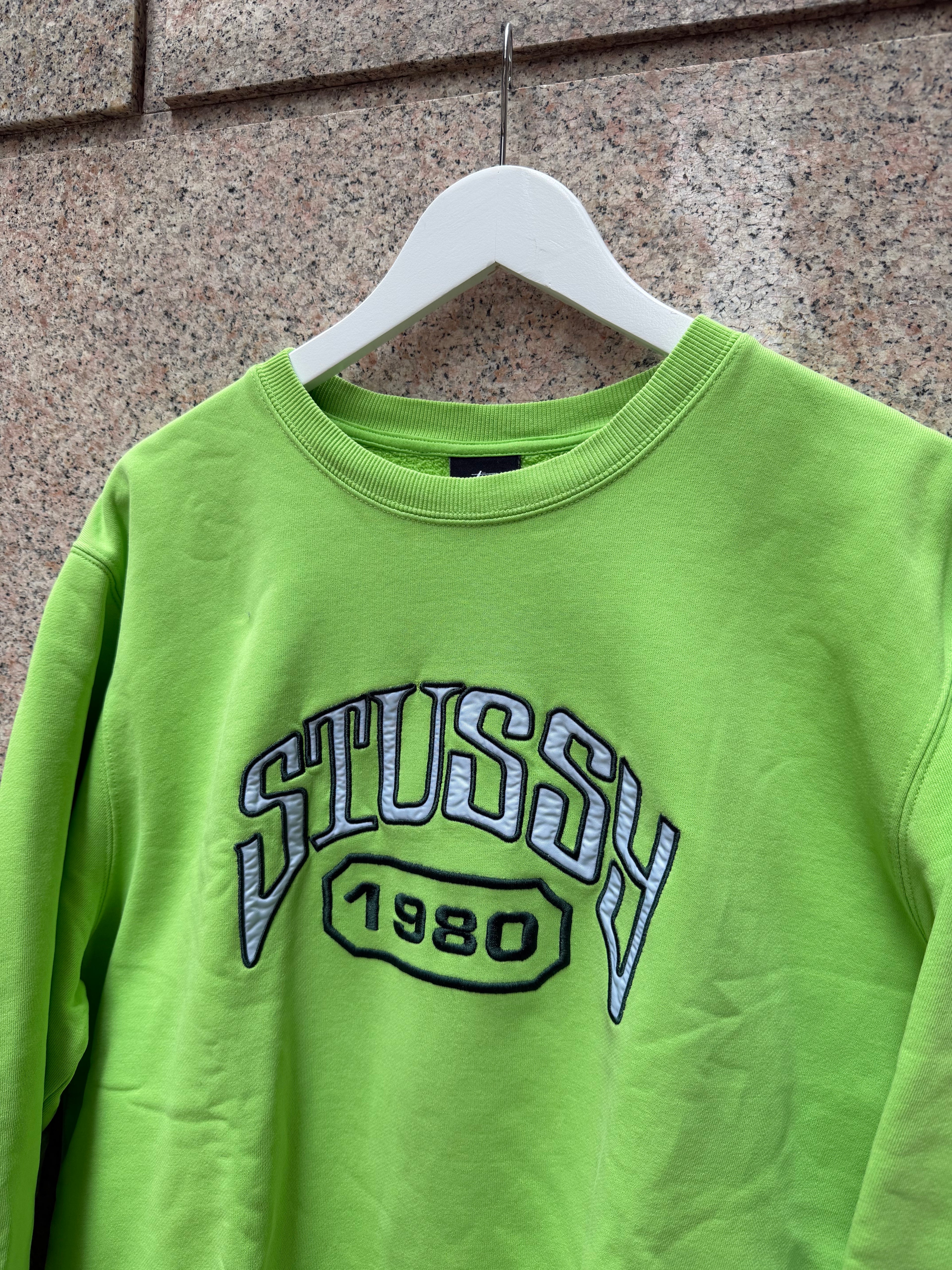 Stussy Green Crewneck Big Logo - L (USED)