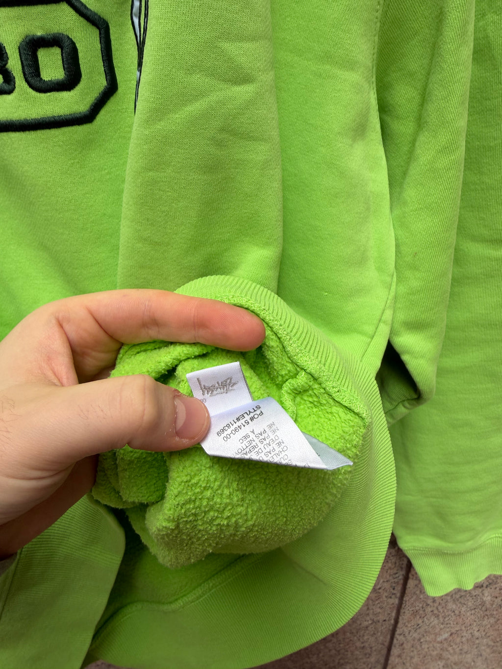 Stussy Green Crewneck Big Logo - L (USED)