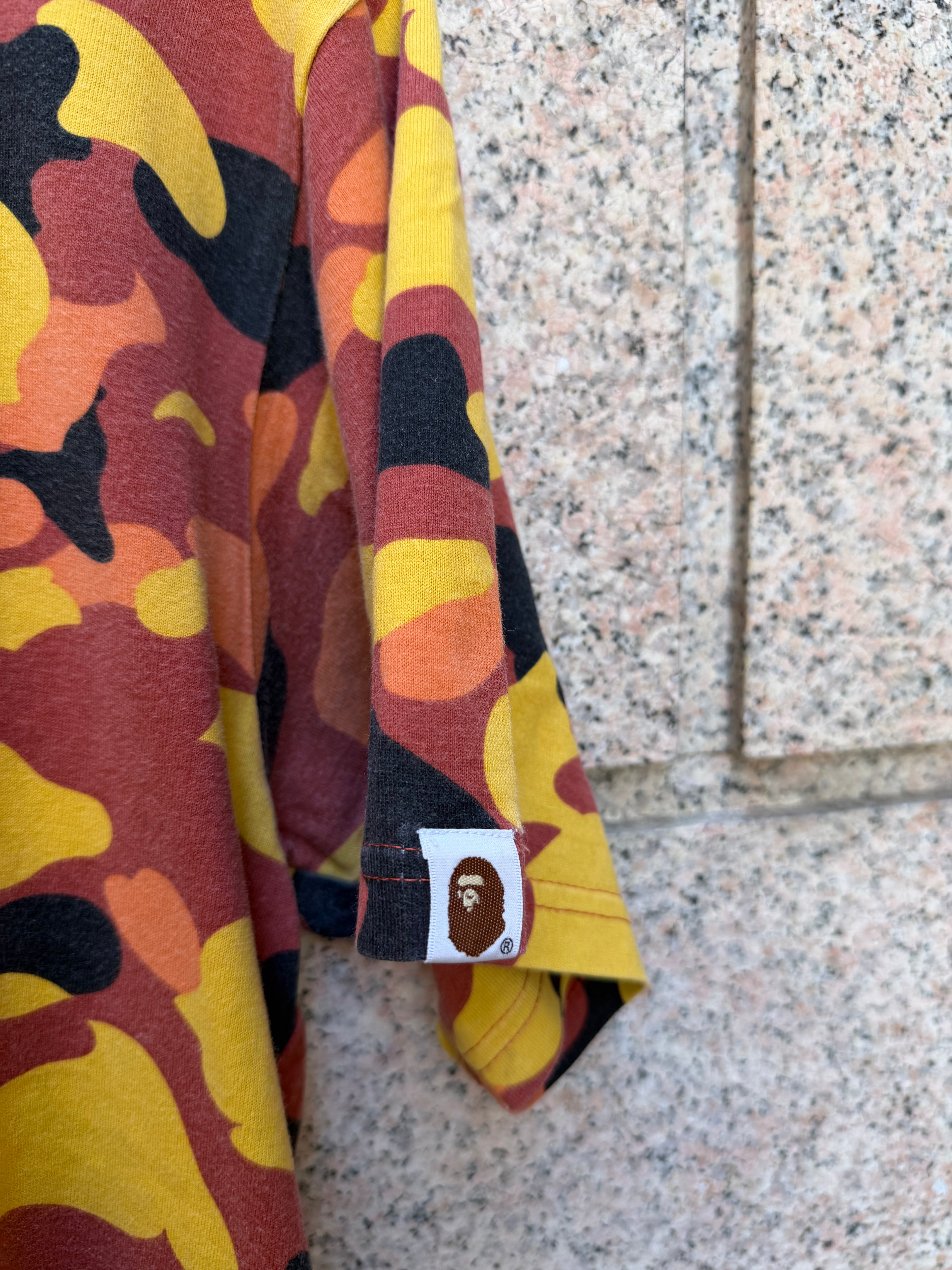 A Bathing Ape Bape Shark Orange Camo T-Shirt L (USED)