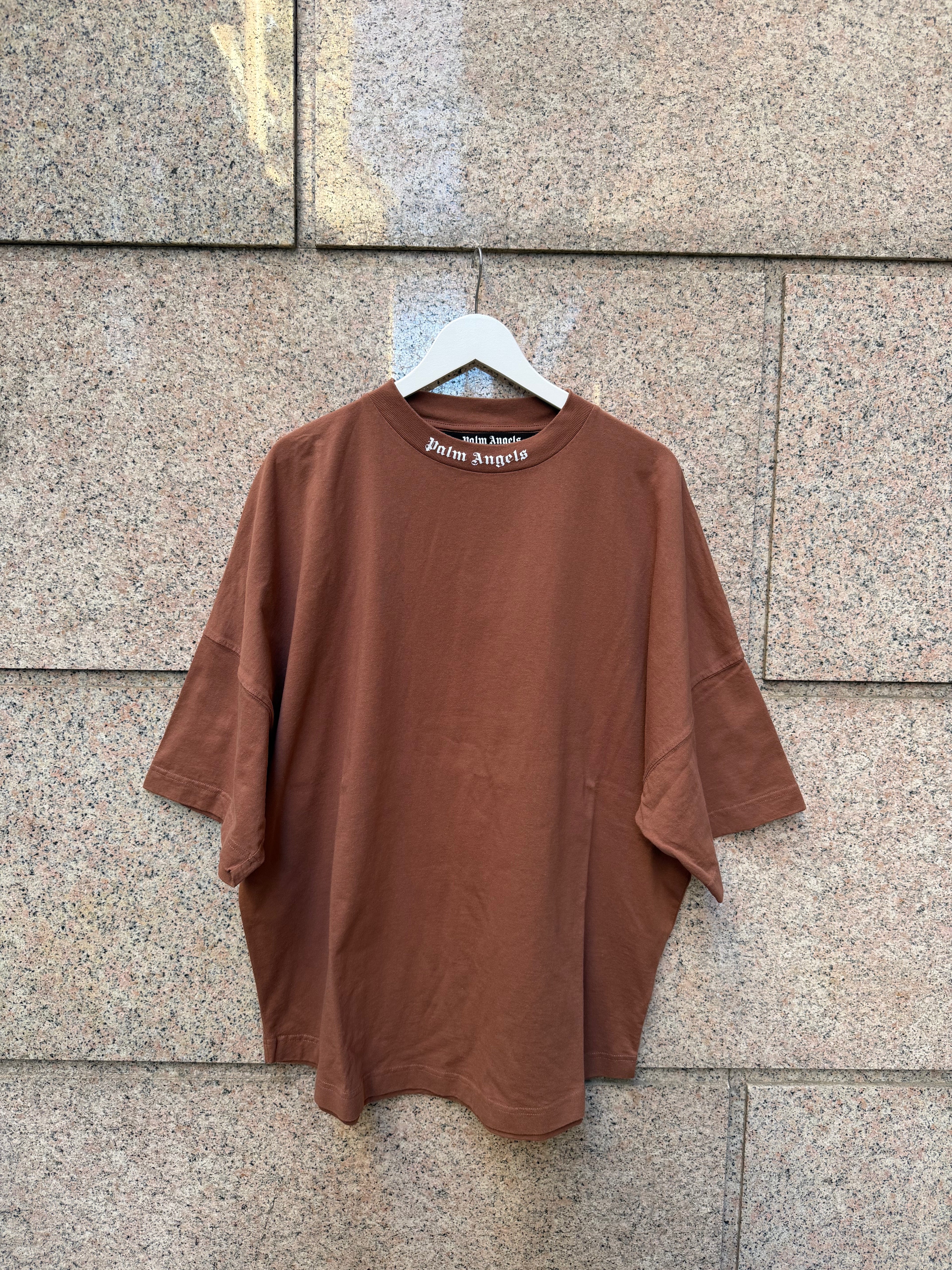 Palm Angels Classic Logo Over Brown T-Shirt - XL (USED)