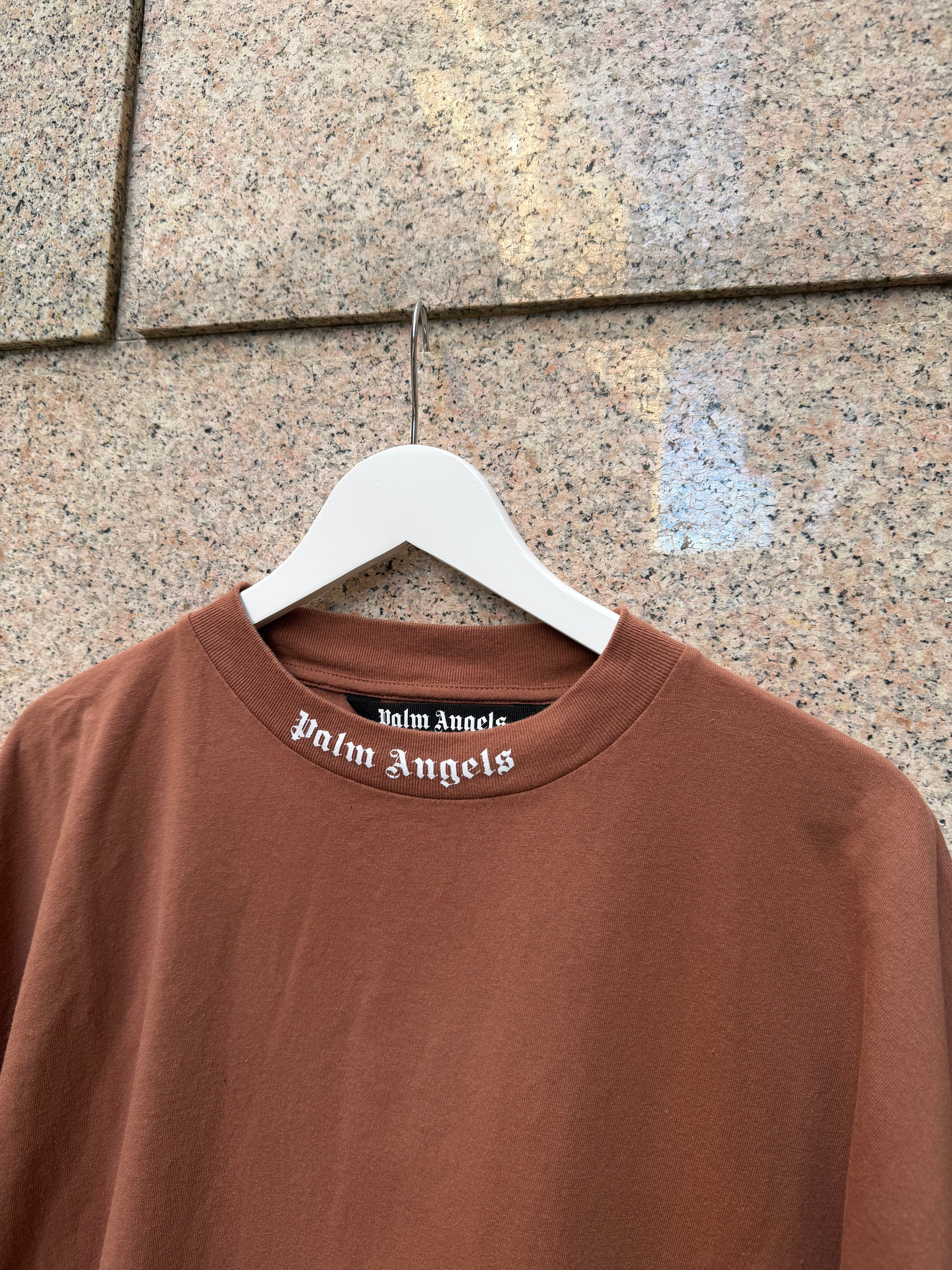 Palm Angels Classic Logo Over Brown T-Shirt - XL (USED)